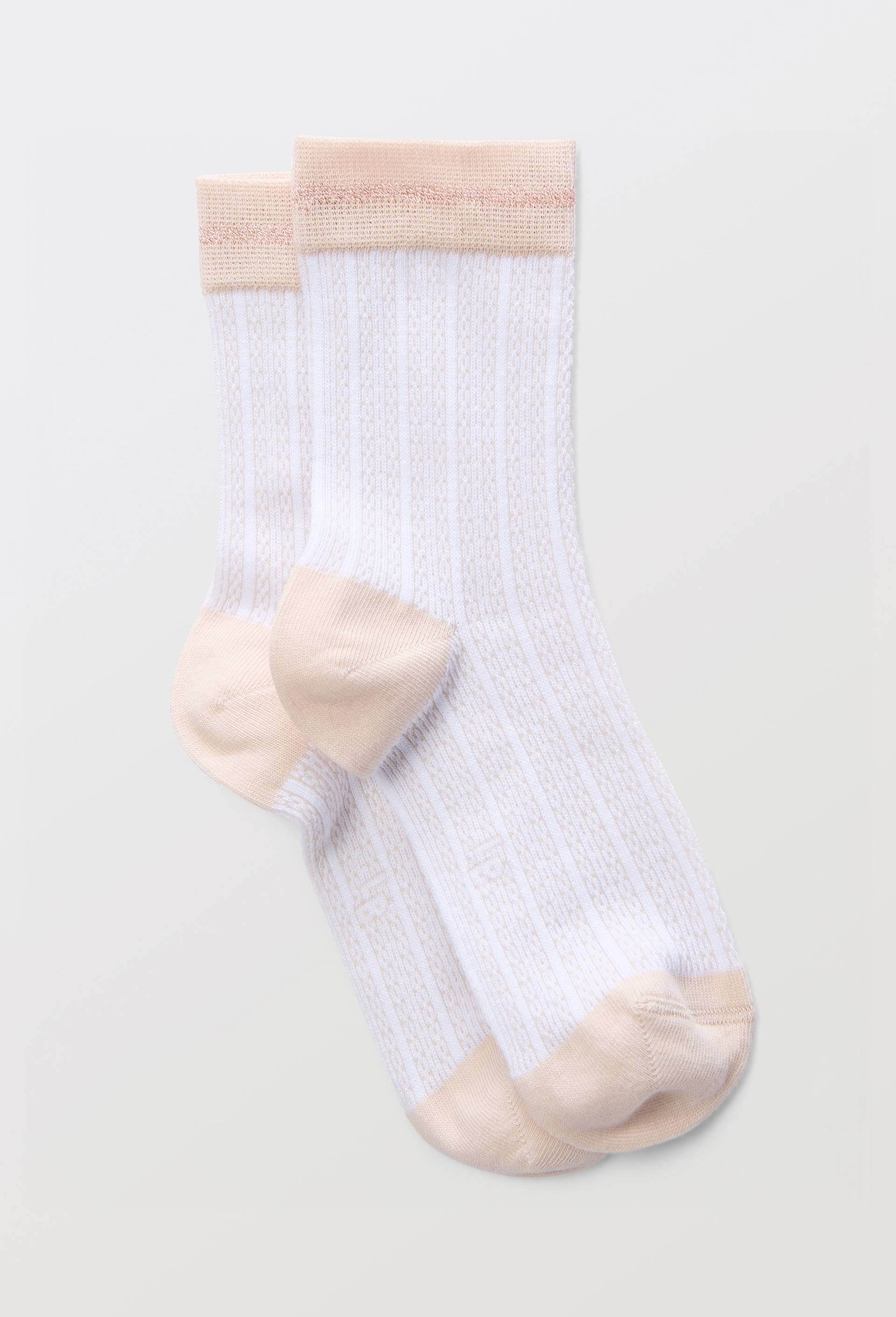 Paire de socquettes fantaisie Le Bourget, Beige clair, swatch image