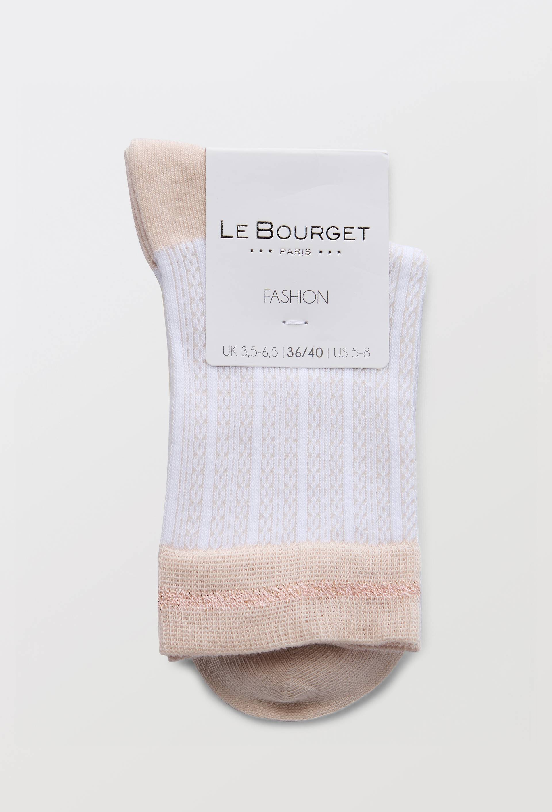 Paire de socquettes fantaisie Le Bourget, Beige clair, large image number 2