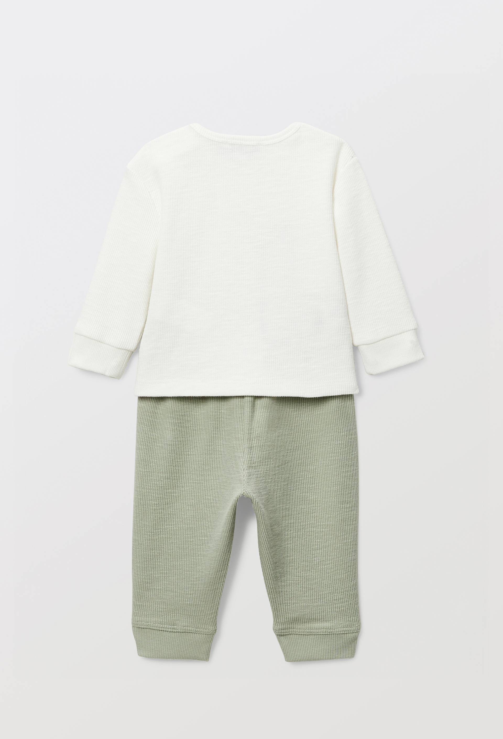 Ensemble sweat brod&eacute; et pantalon en coton BIO GOTS, Ecru, large image number 2