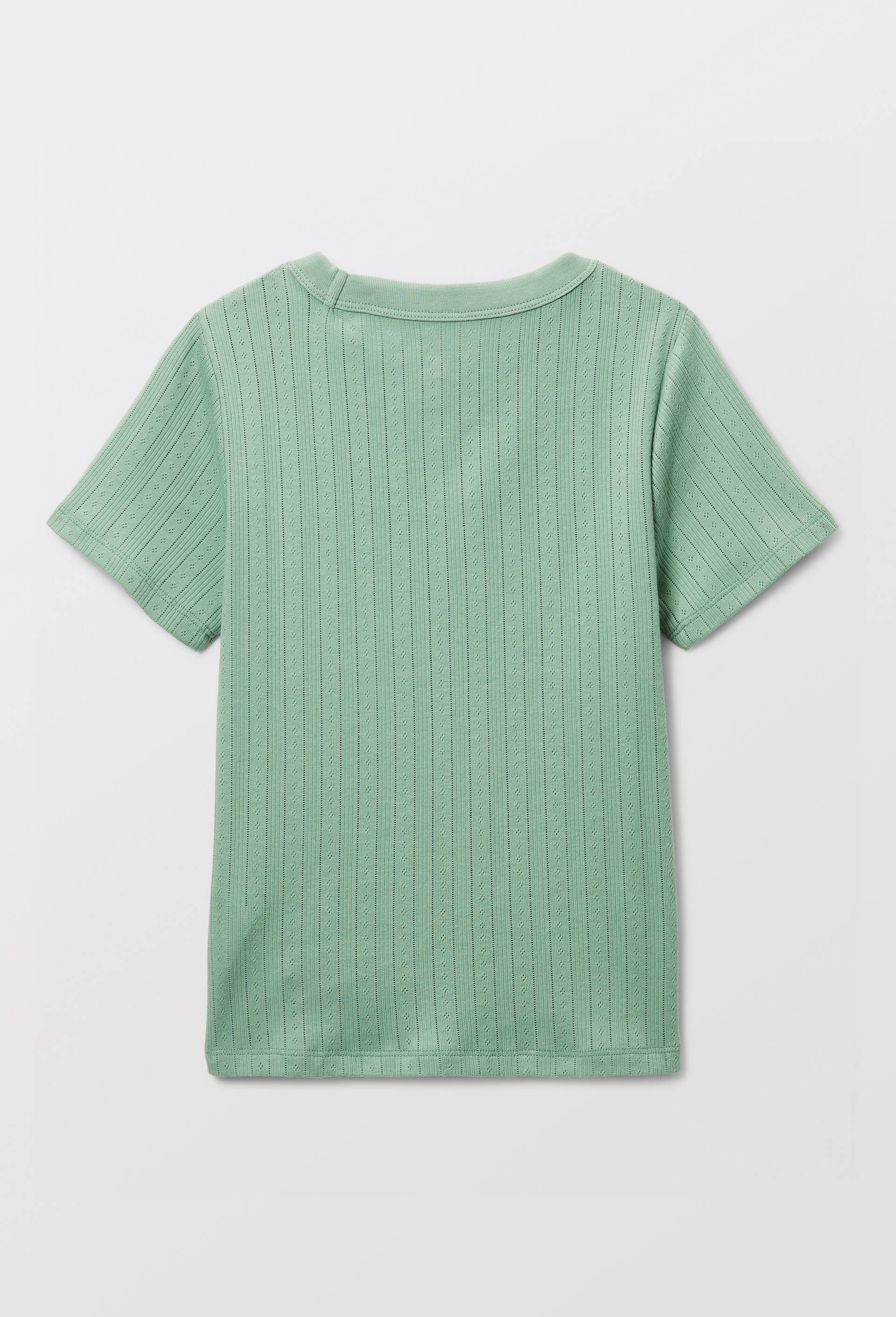 T-shirt en pointelle unie, Vert, large image number 2.0