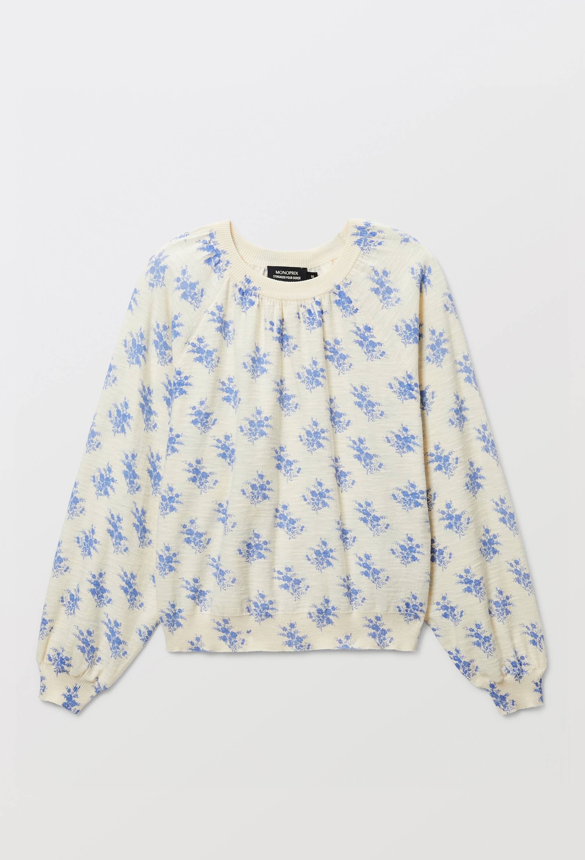 SWEAT AOP, Beige clair, large image number 1.0