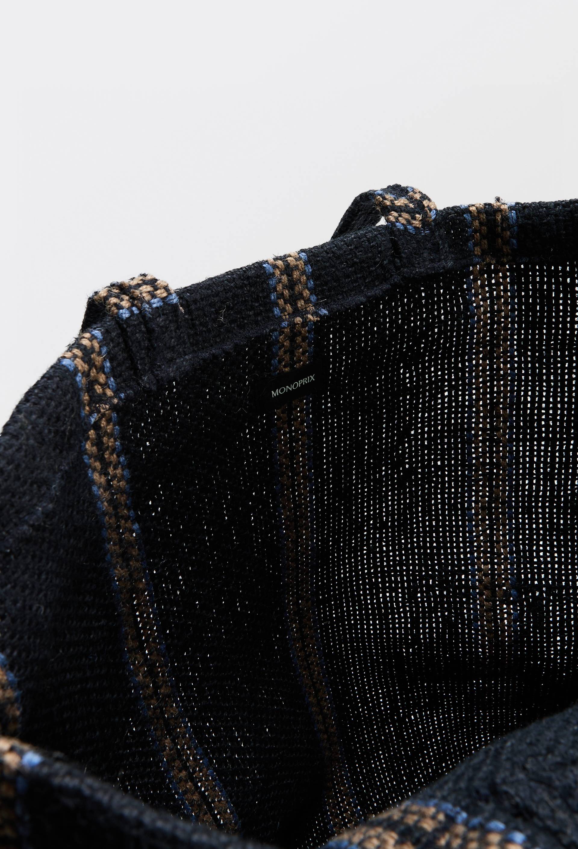 Cabas en jute, Bleu fonc&eacute;, large image number 2