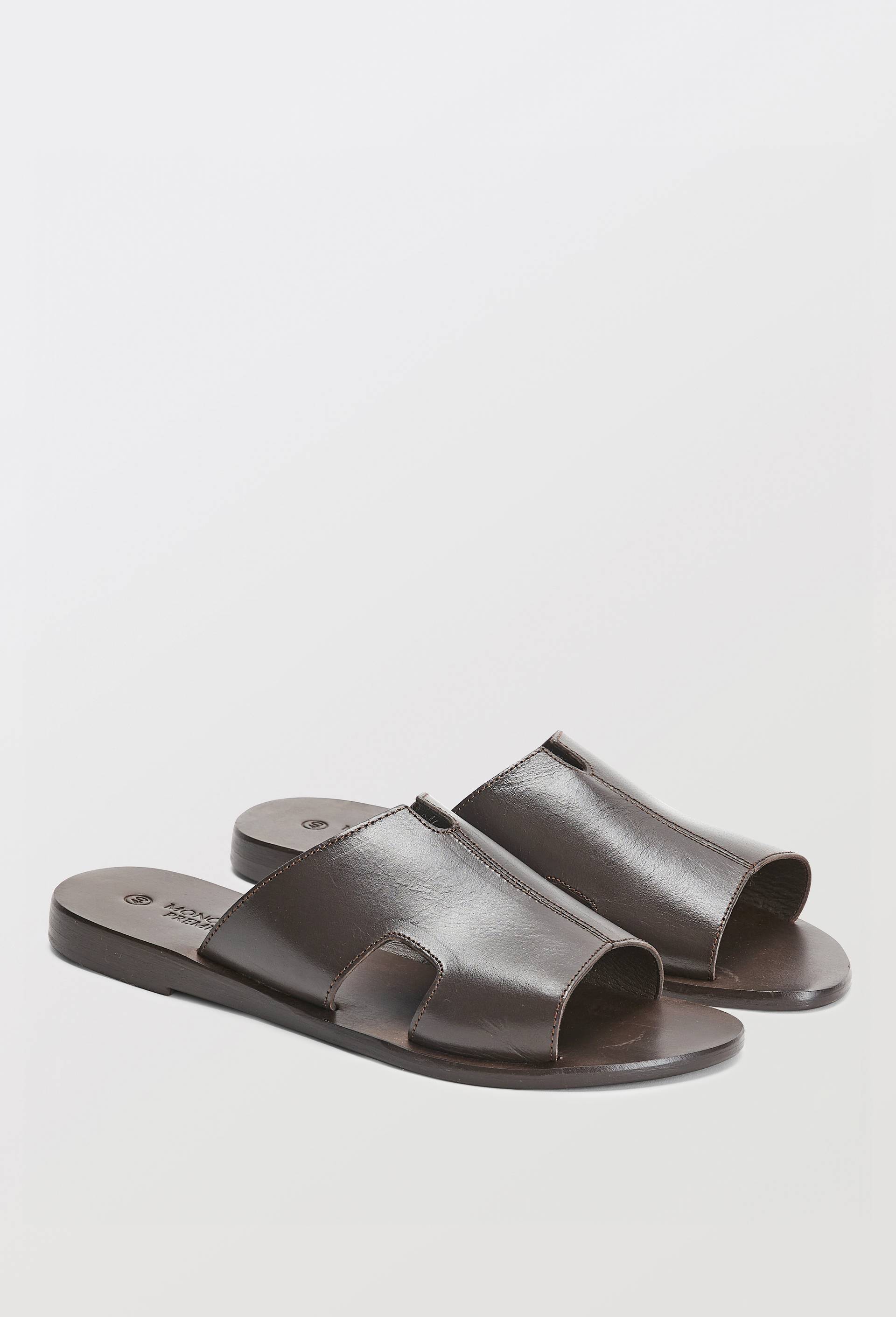 Mules en cuir, Brun fonc&eacute;, large image number 0.0