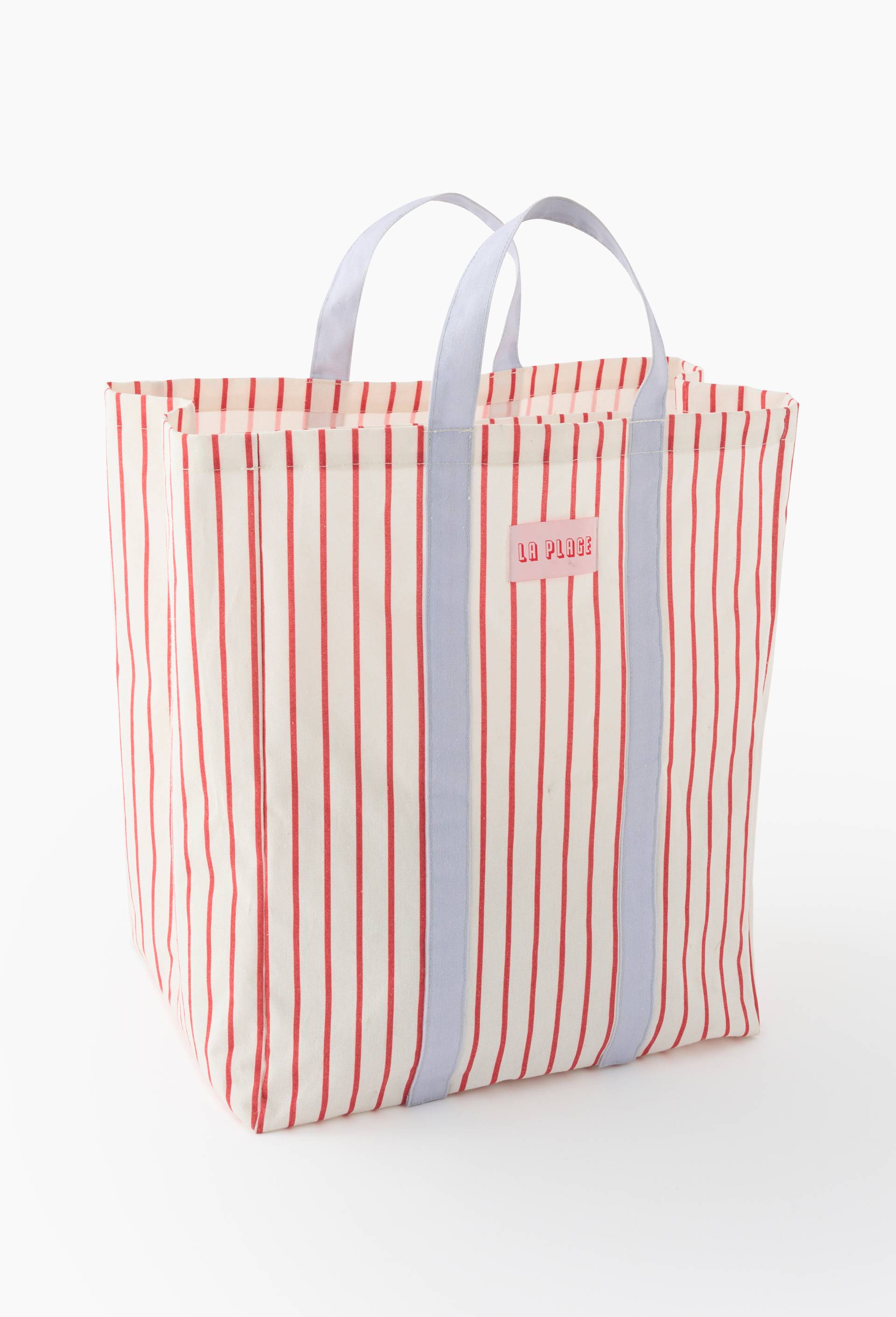 Panier &agrave; linge, 40,5x26x51cm, en coton, Bleu clair, large image number 0.0