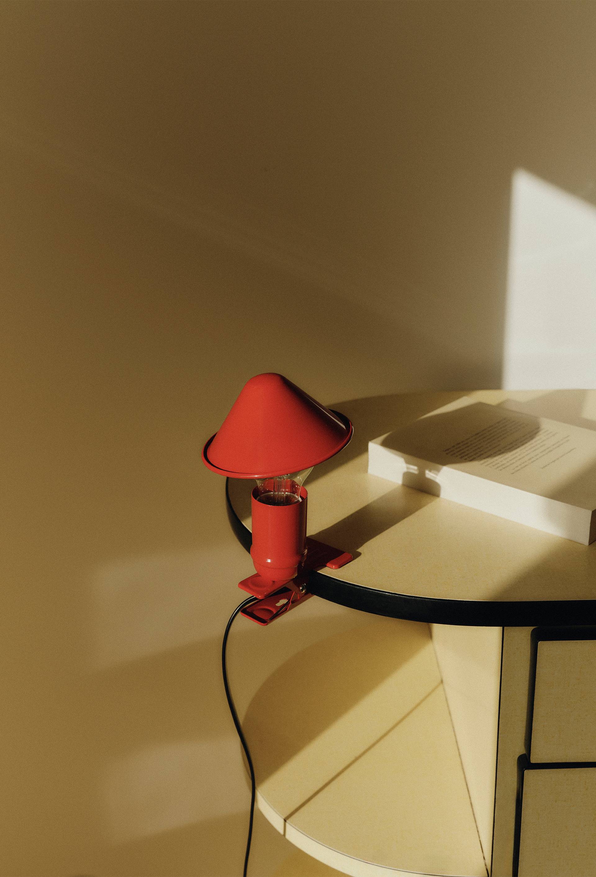 Lampe pince, 12x12x20cm, en SPCC, Rouge, large image number 0