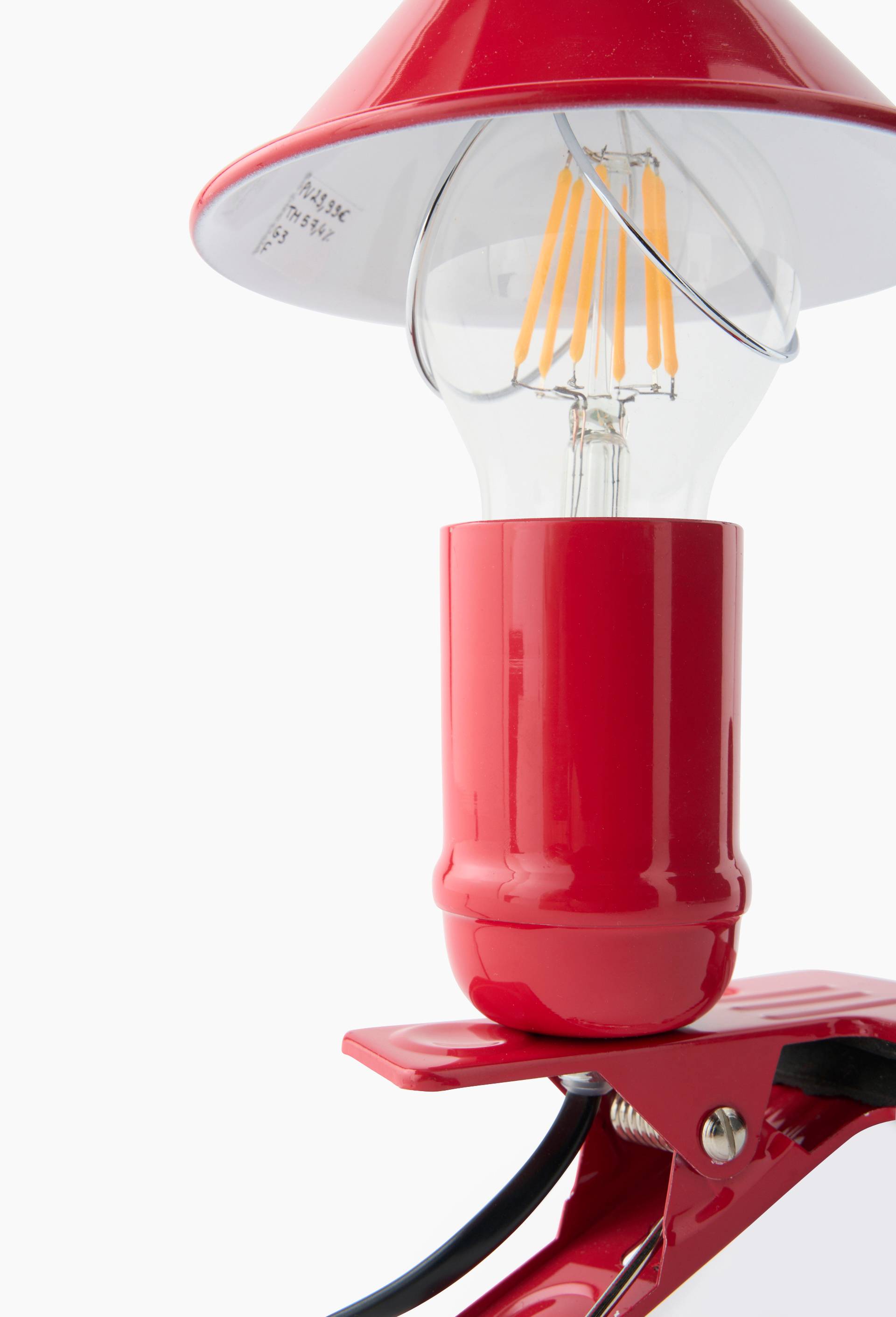 Lampe pince, 12x12x20cm, en SPCC, Rouge, large image number 2