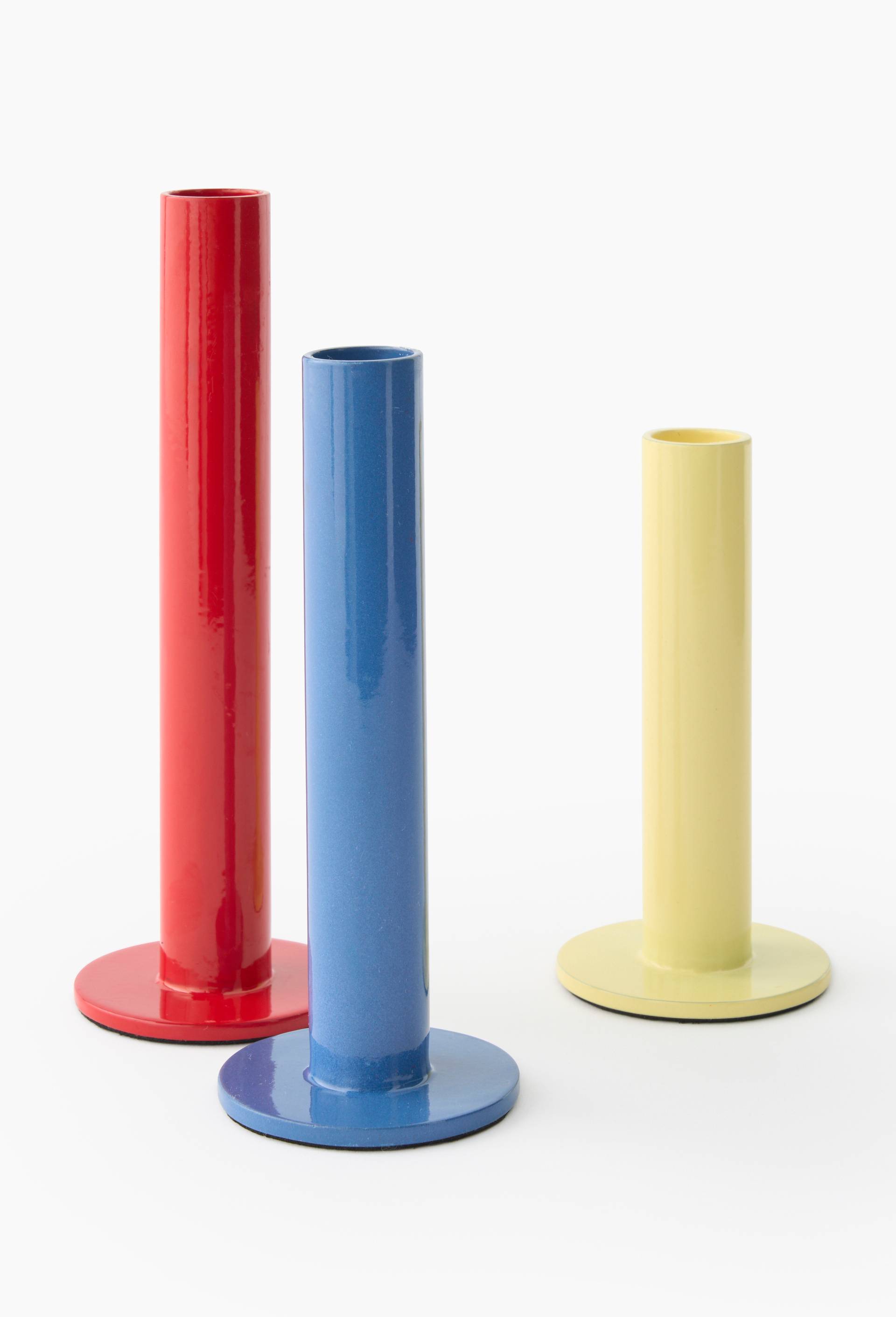 Bougeoir tube, en acier, Rouge, large image number 1.0