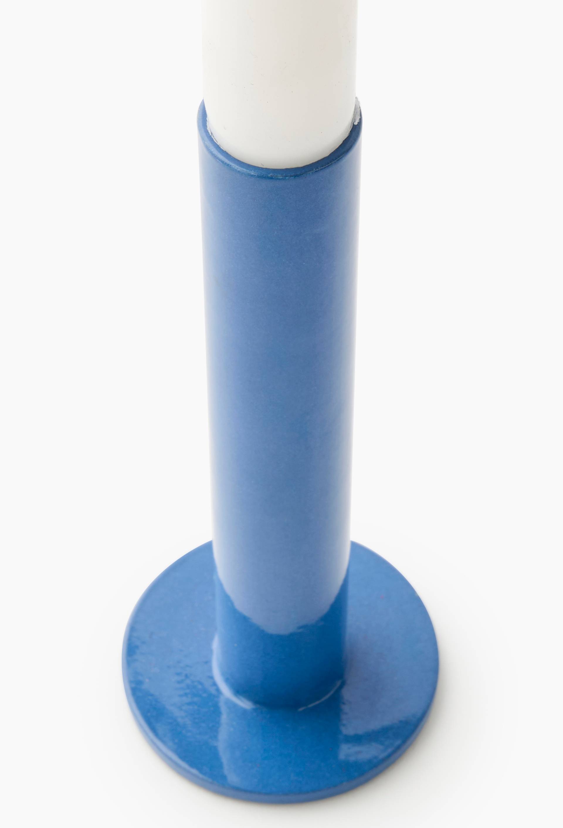 Bougeoir tube, en acier, Bleu, large image number 1