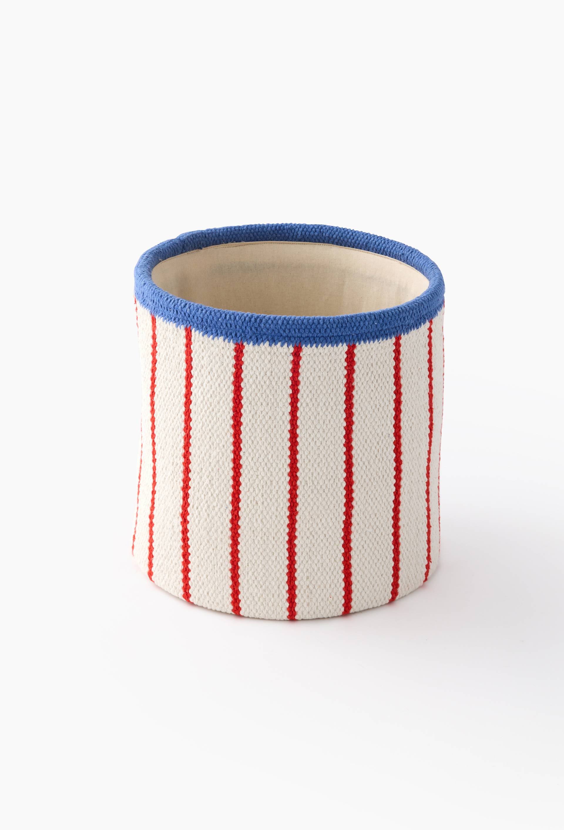 Panier rond, en coton, Bleu, large image number 0
