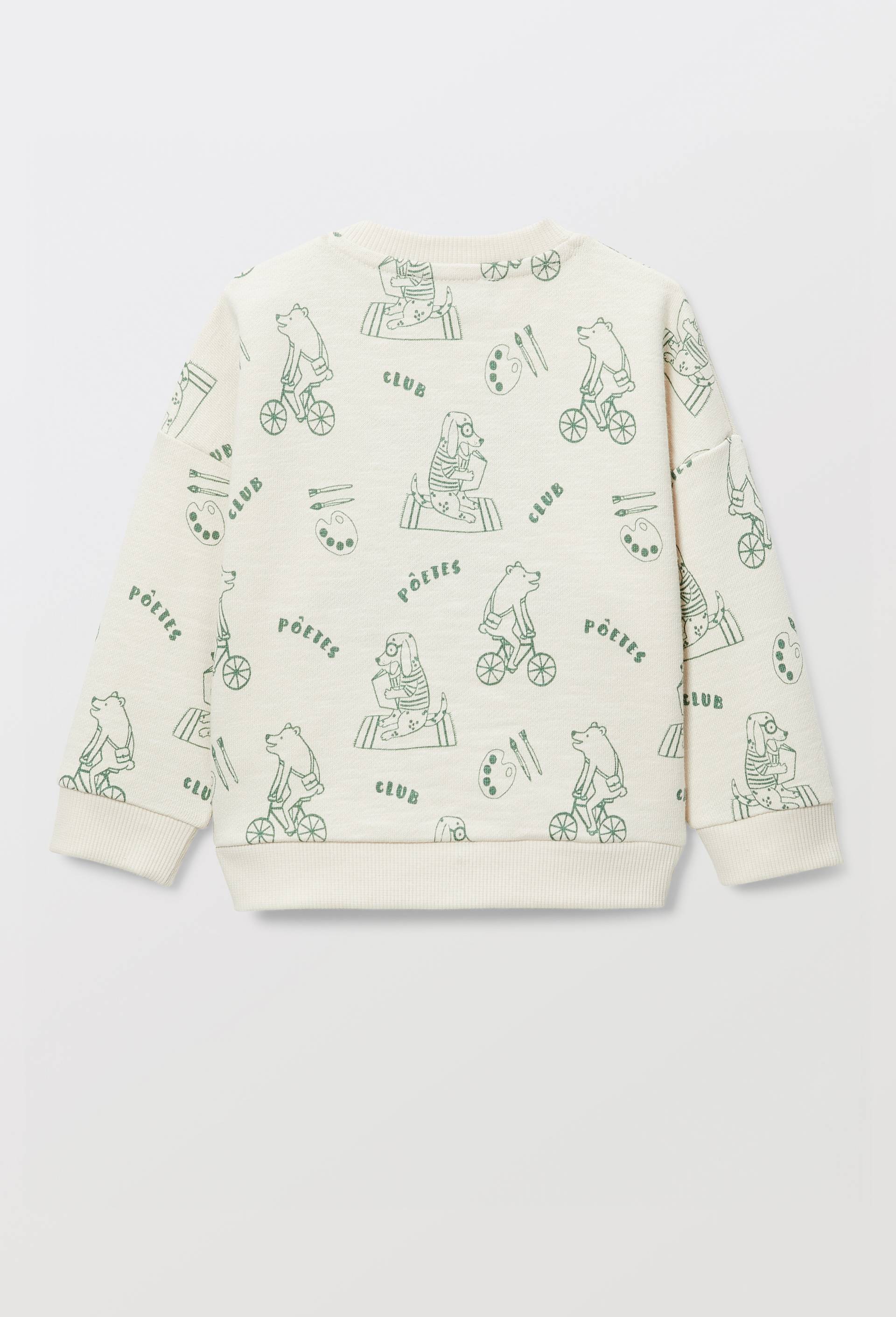 Sweat imprim&eacute; en coton BIO GOTS, Beige clair, large image number 2.0