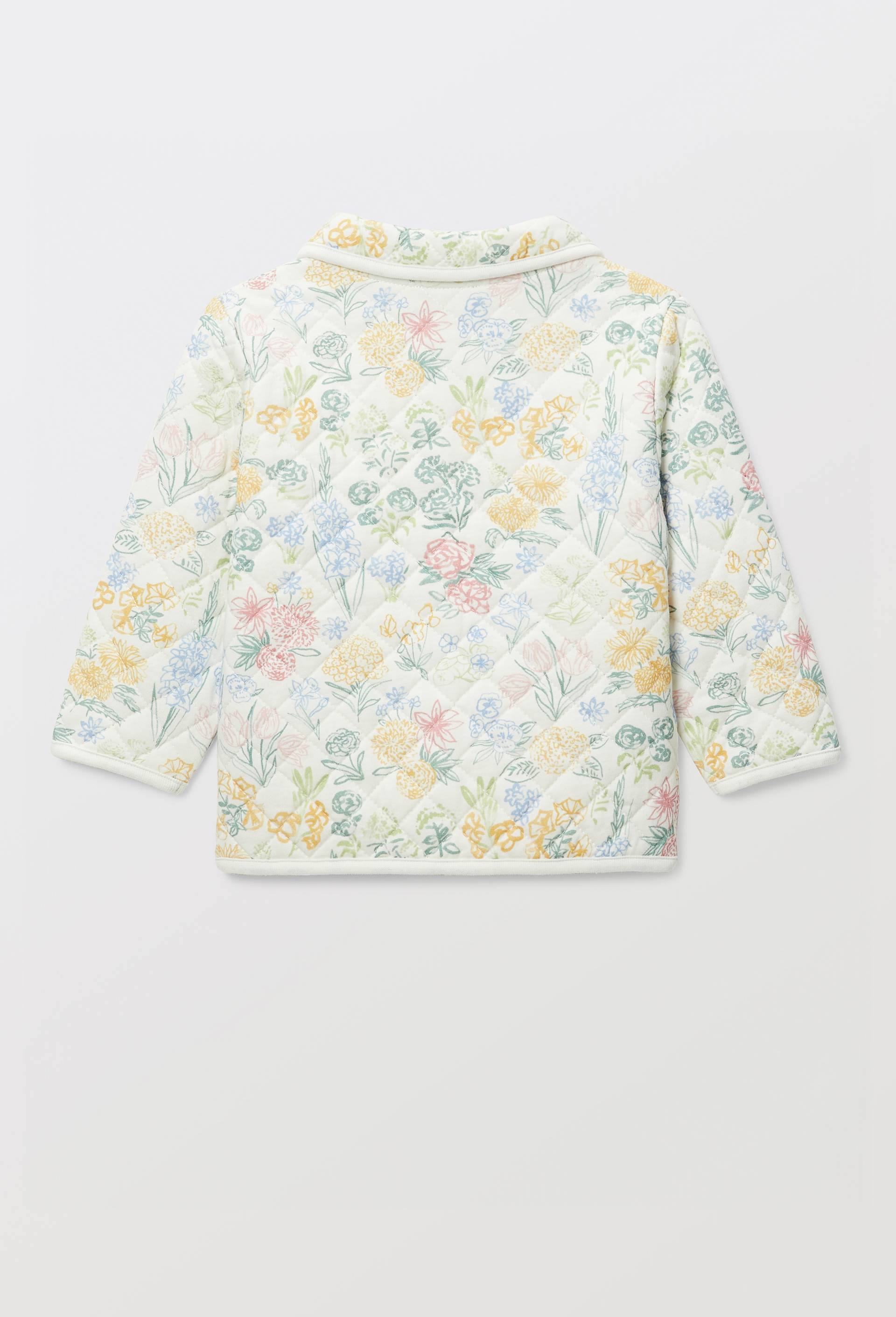 Cardigan imprim&eacute; en molleton en coton BIO GOTS, Beige clair, large image number 3.0