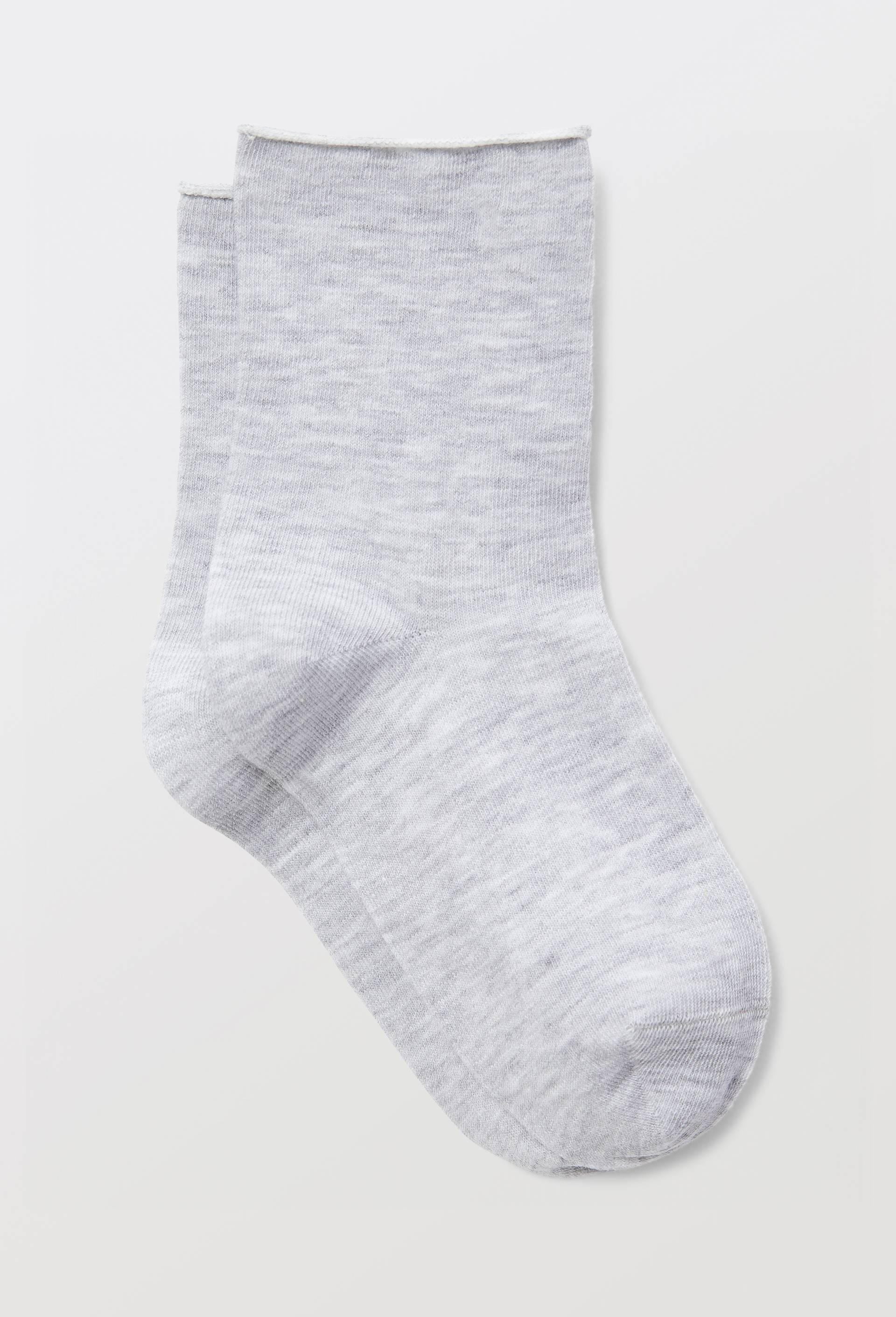 Paire de socquettes &agrave; bords roulott&eacute;s en coton Le Bourget, Argent, swatch image