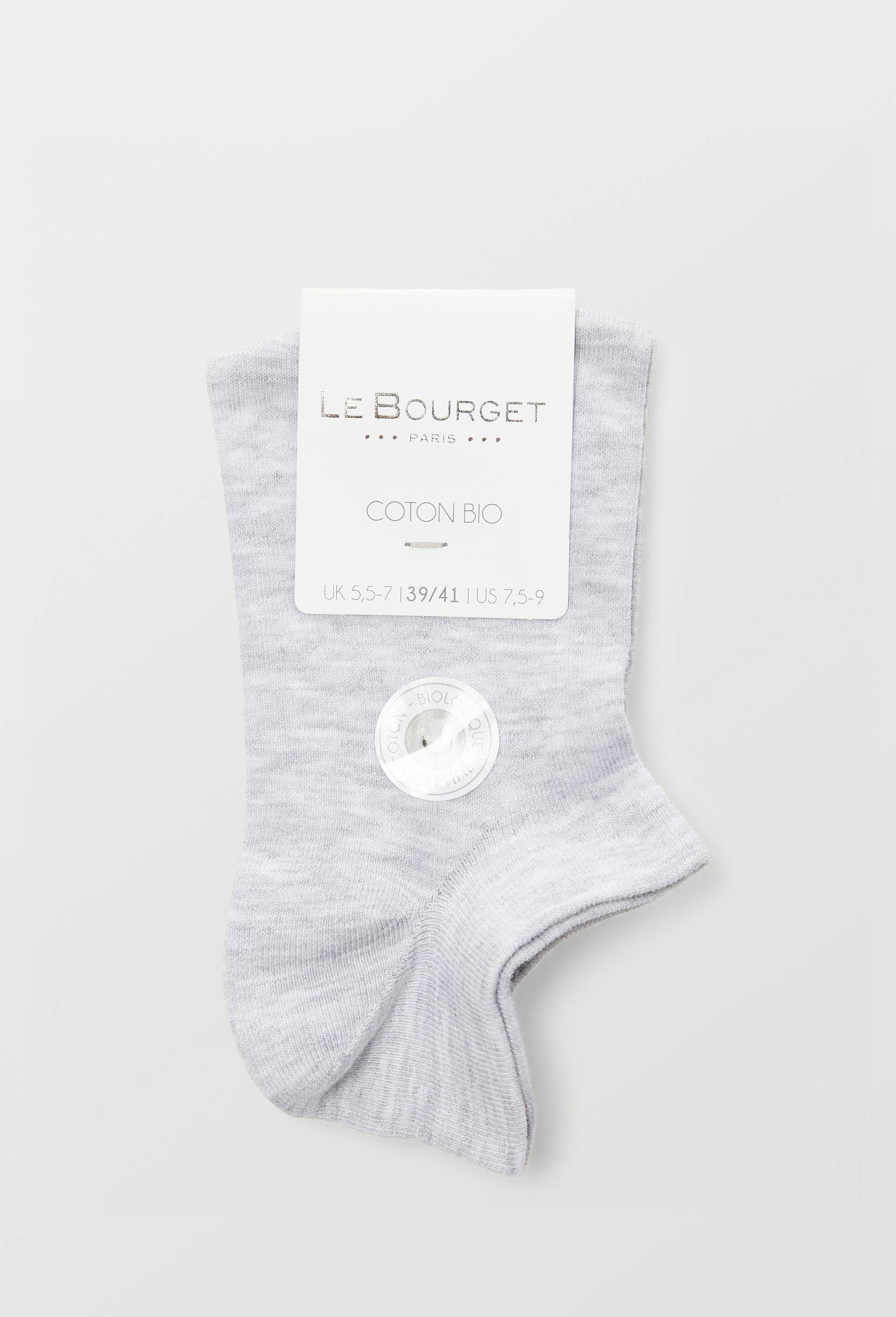 Paire de socquettes &agrave; bords roulott&eacute;s en coton Le Bourget, Argent, large image number 2
