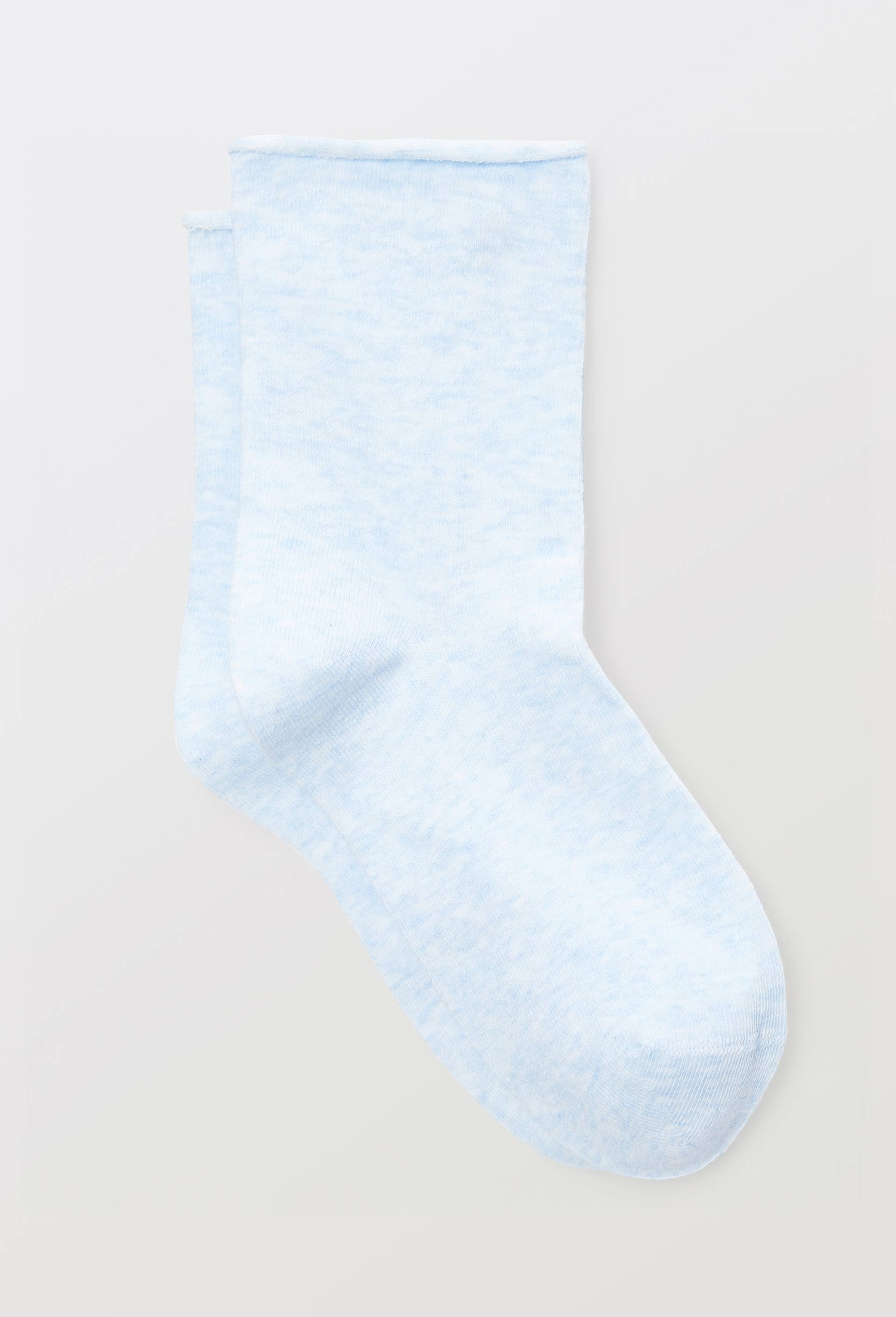 Paire de socquettes &agrave; bords roulott&eacute;s en coton Le Bourget, Bleu clair, large image number 0