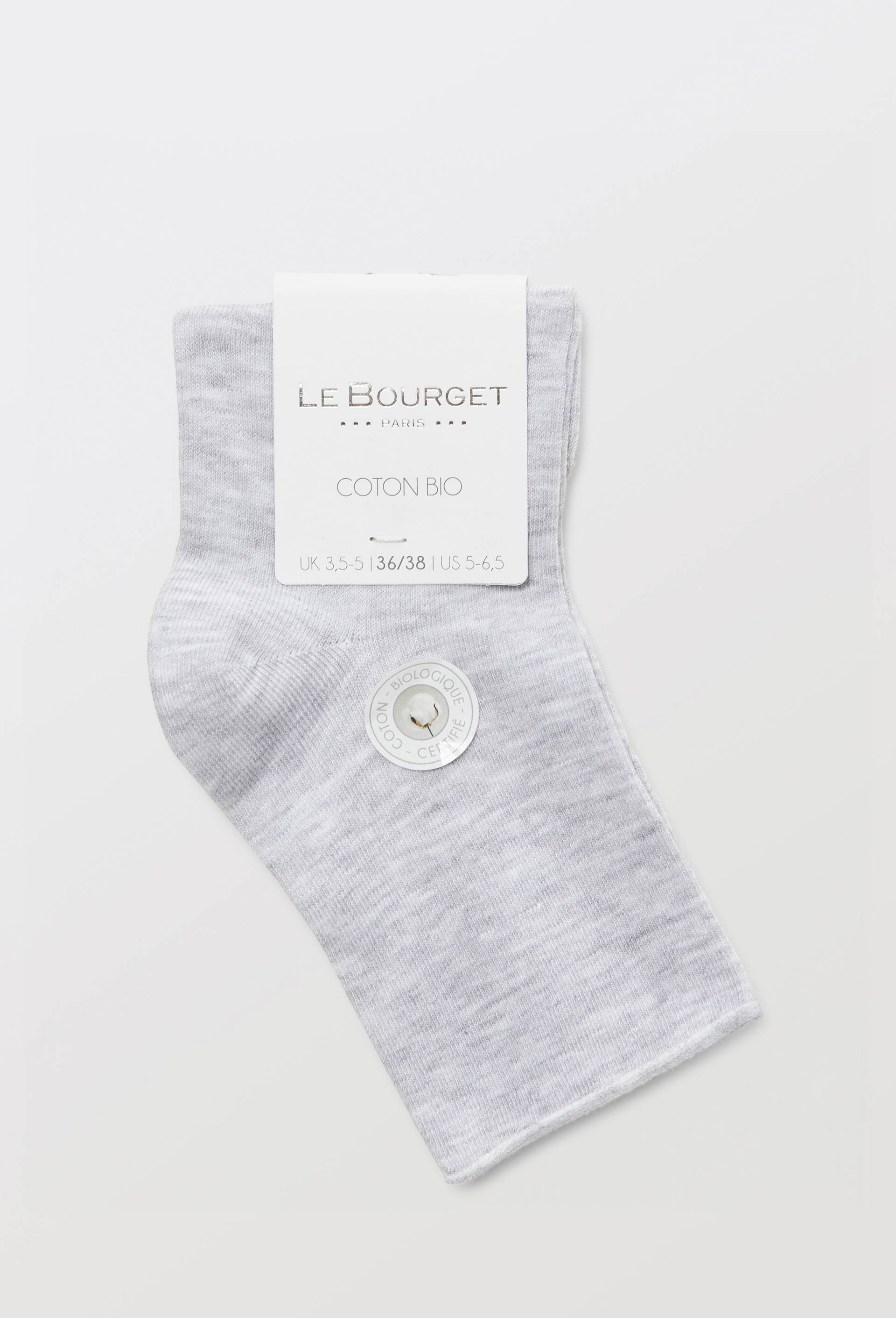 Paire de socquettes en coton BIO Le Bourget, Argent, large image number 2