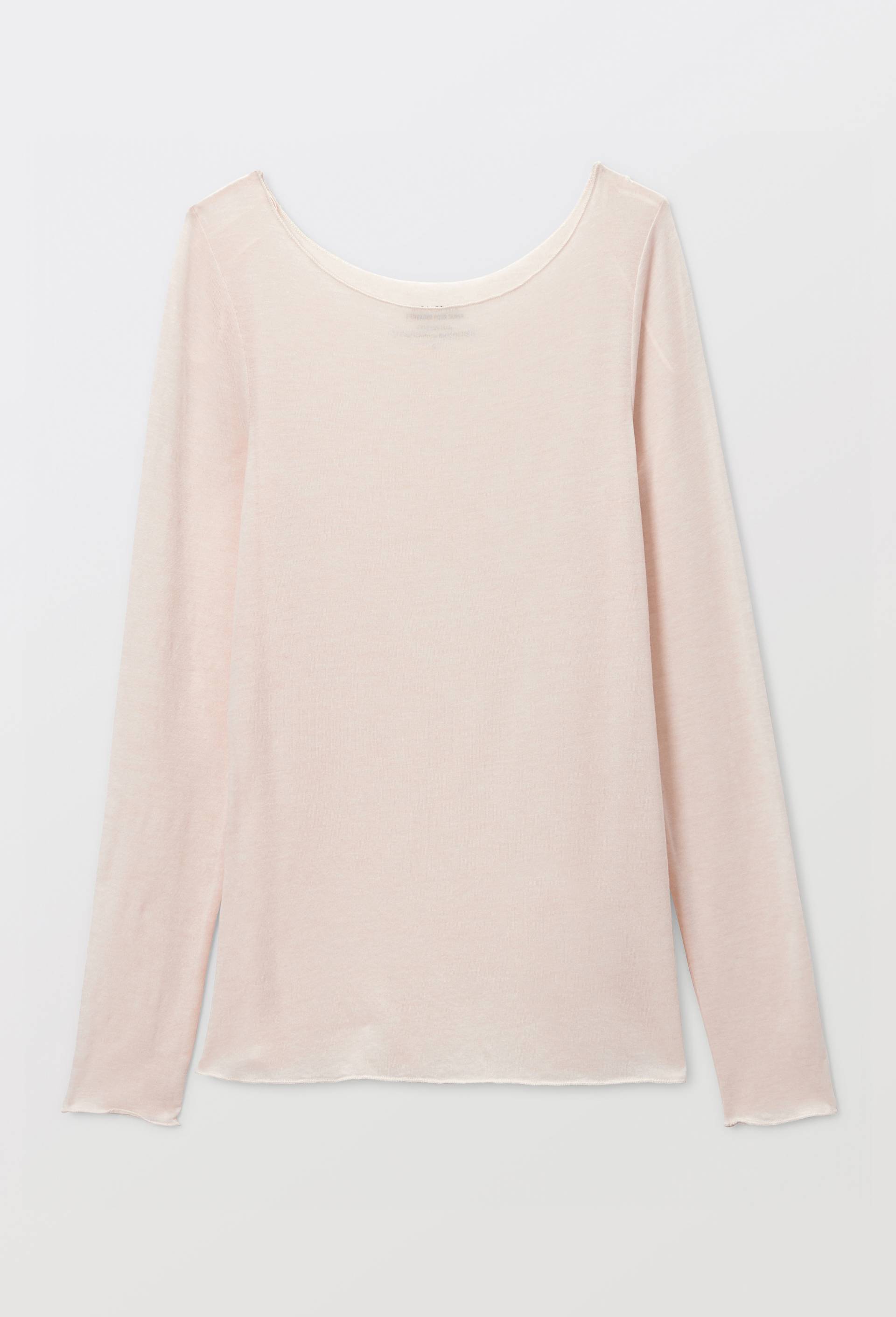T-shirt manches longues col bateau contenant de la laine, Rose clair, large image number 2.0