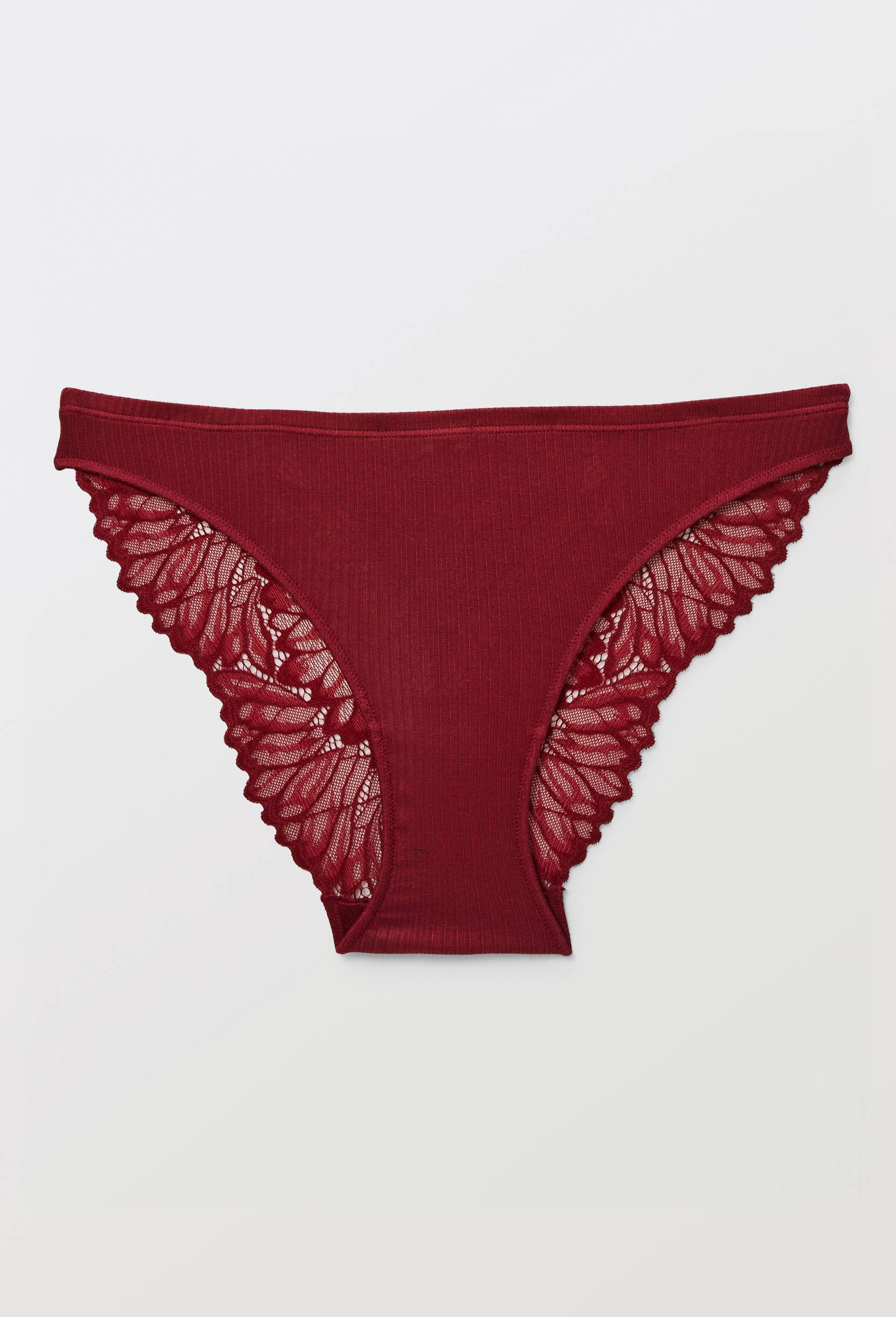 Culotte SYLVANA en modal et dentelle, Rouge fonc&eacute;, large image number 2