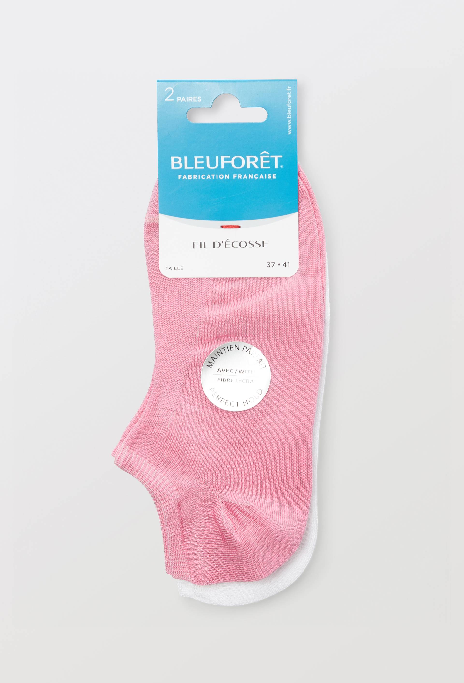 Lot de 2 paires de mini-socquettes en fil d'&eacute;cosse Bleufor&ecirc;t, Rose, large image number 2