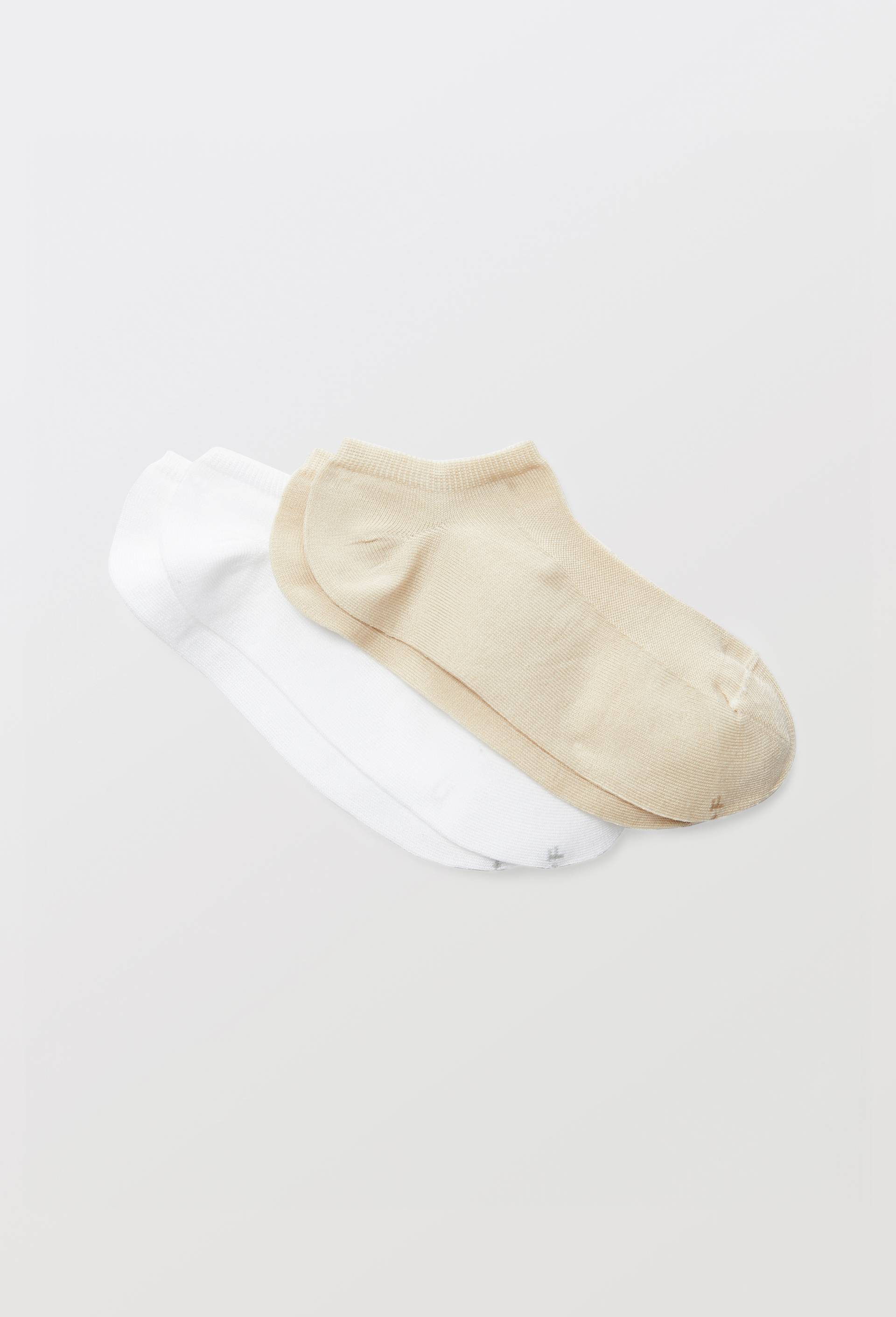 Lot de 2 paires de mini-socquettes en fil d'&eacute;cosse Bleufor&ecirc;t, Beige, swatch image