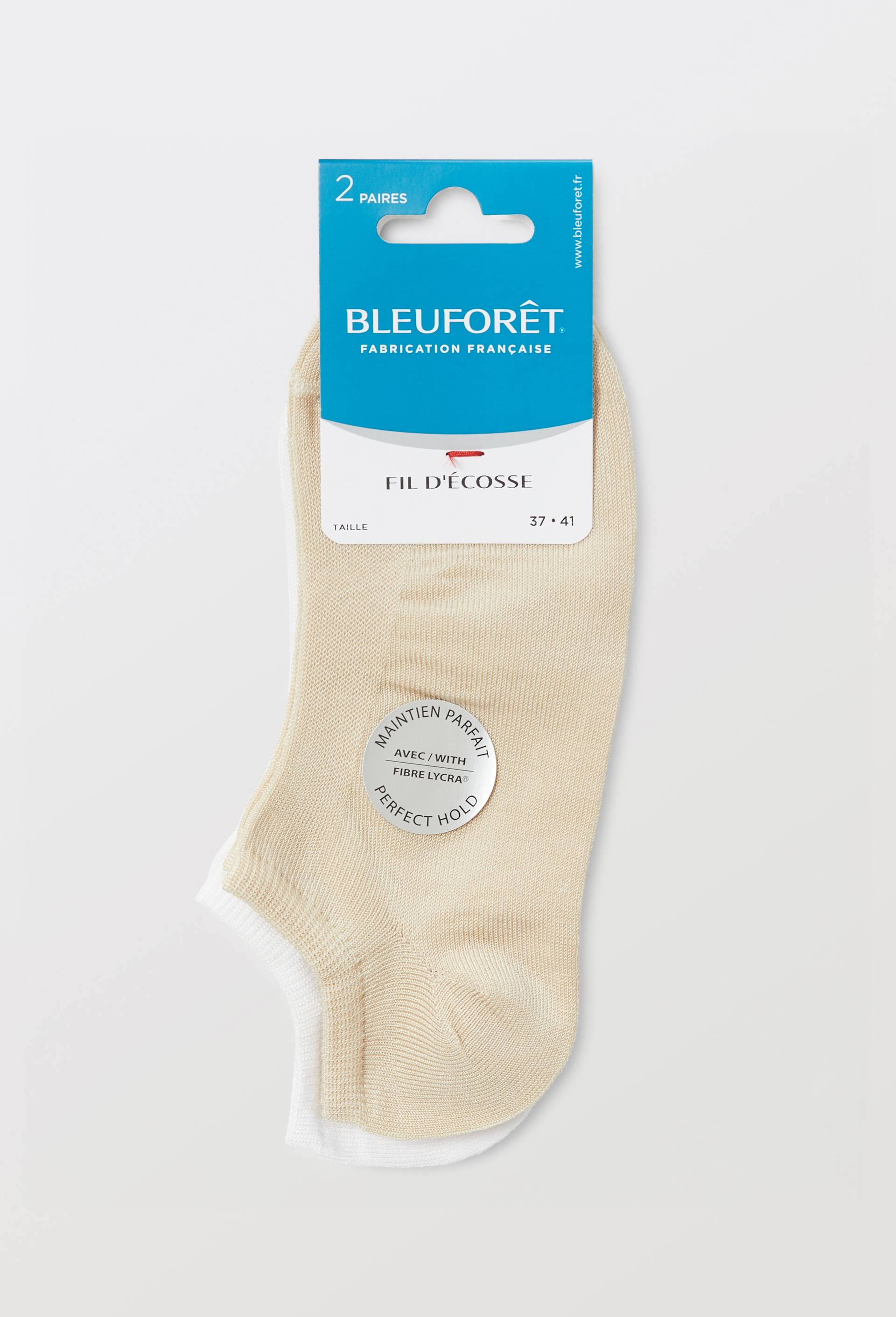 Lot de 2 paires de mini-socquettes en fil d'&eacute;cosse Bleufor&ecirc;t, Beige, large image number 2.0