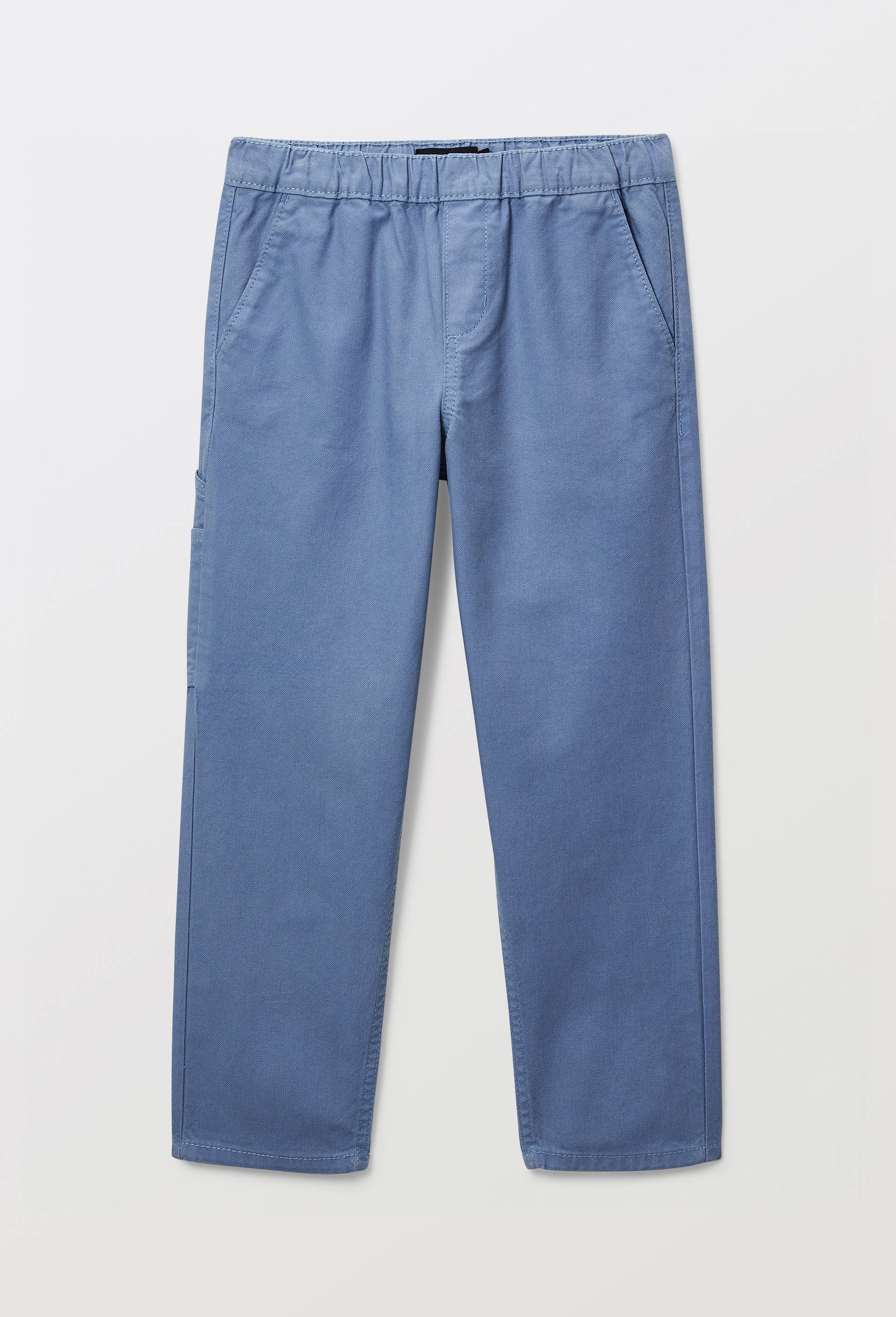 Jean droit taille &eacute;lastiqu&eacute;e en coton, Bleu, large image number 1