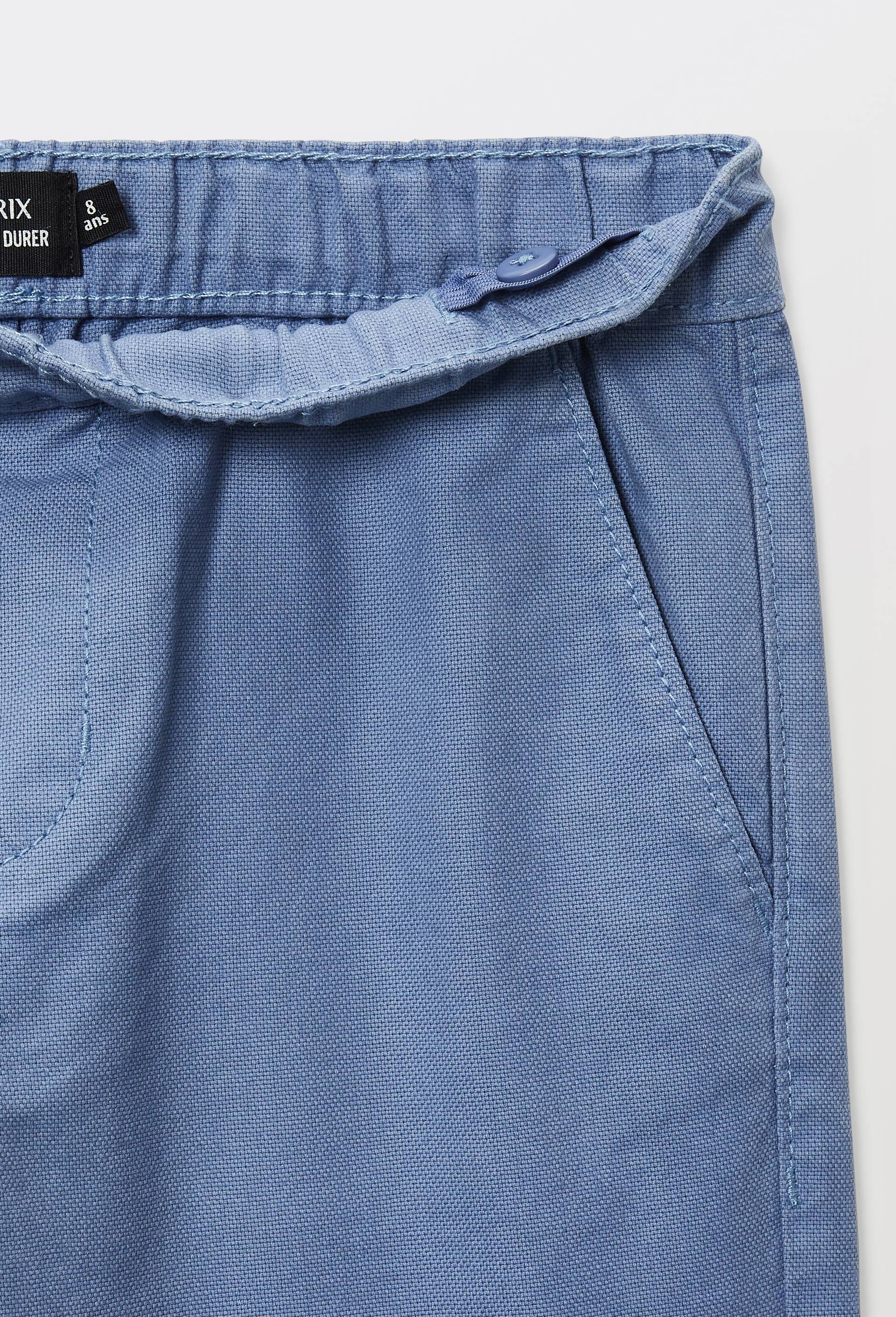 Jean droit taille &eacute;lastiqu&eacute;e en coton, Bleu, large image number 3.0