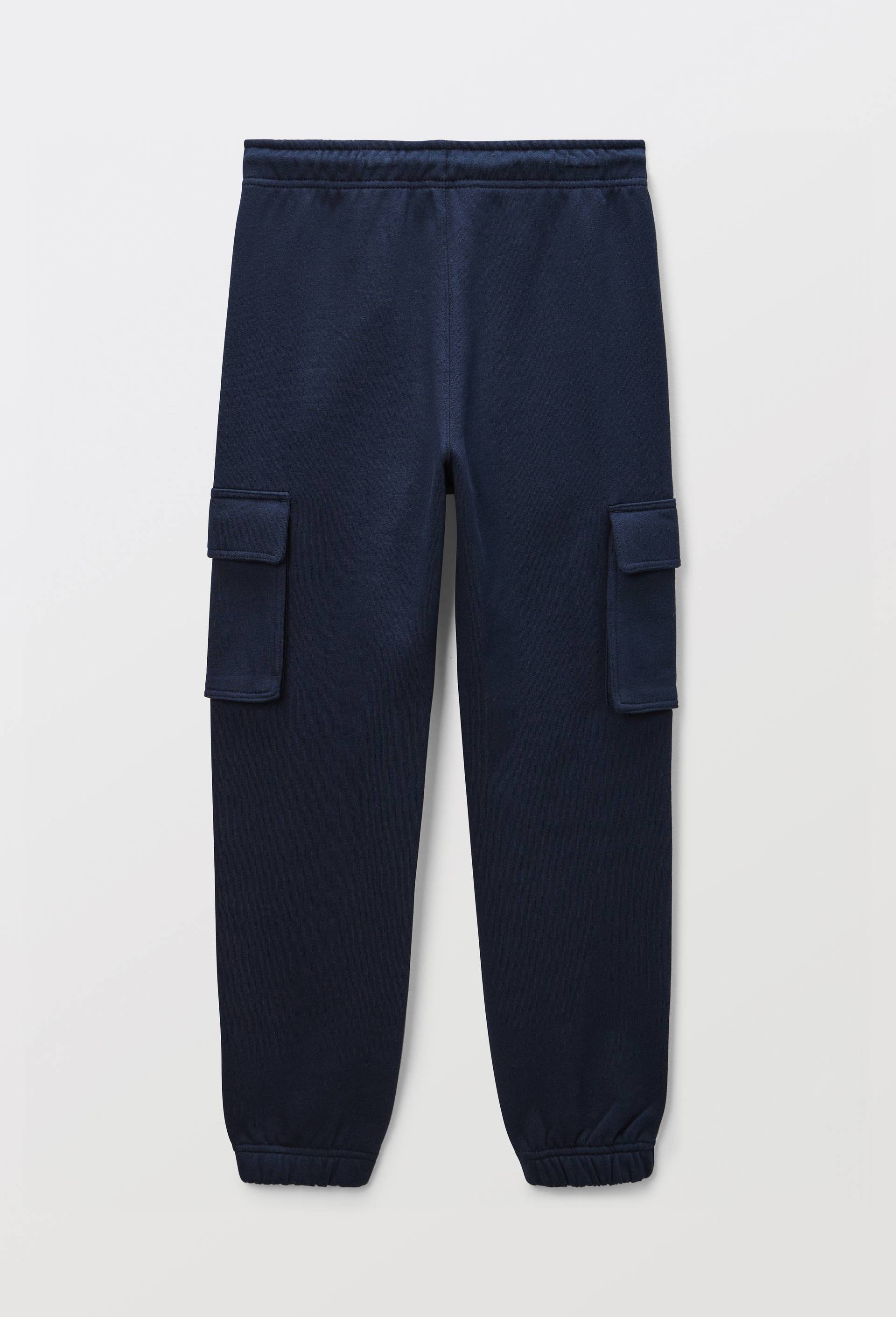 Jogging cargo en molleton uni en coton BIO GOTS, Bleu fonc&eacute;, large image number 2.0
