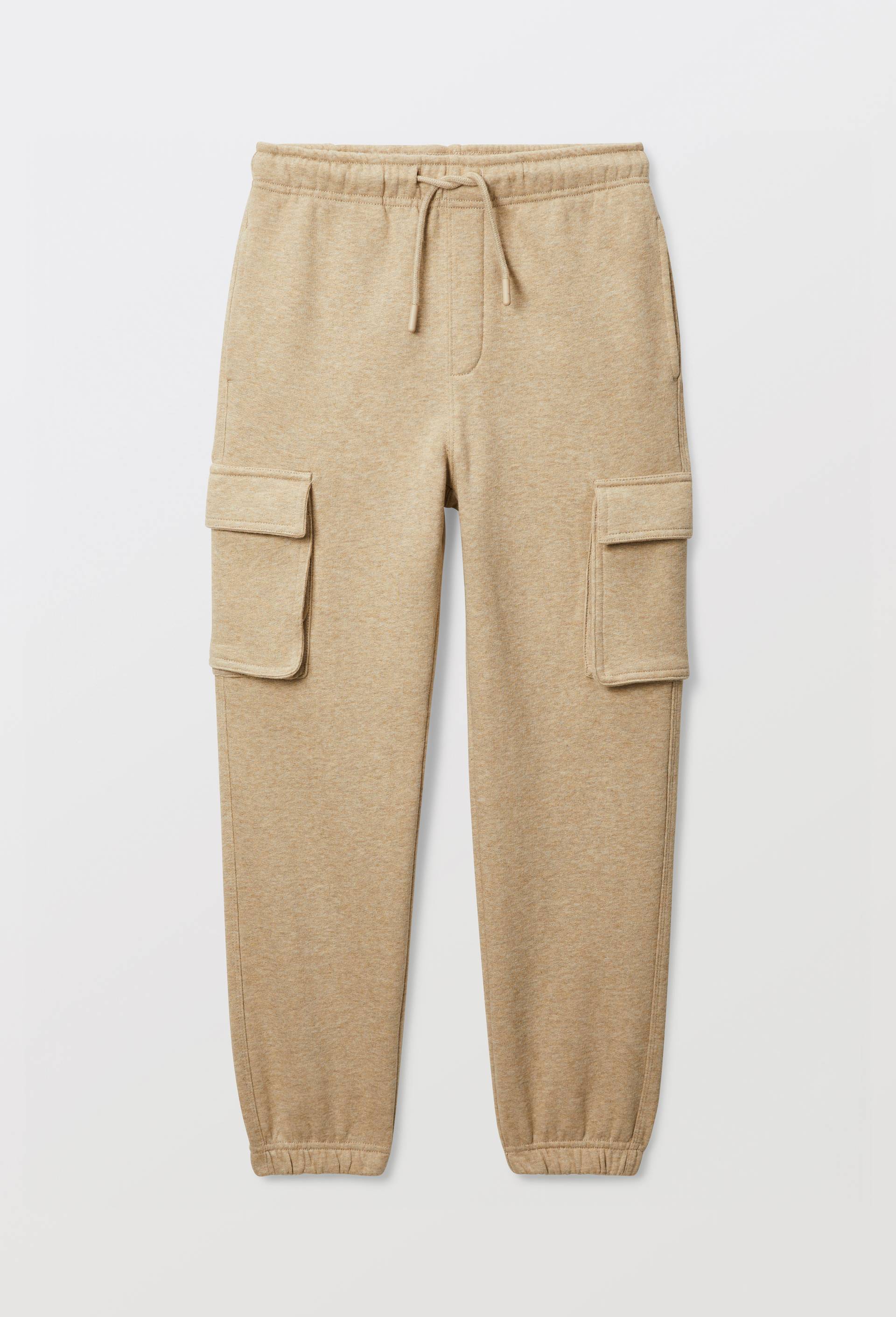 Jogging cargo en molleton uni en coton BIO GOTS, Beige, large image number 1