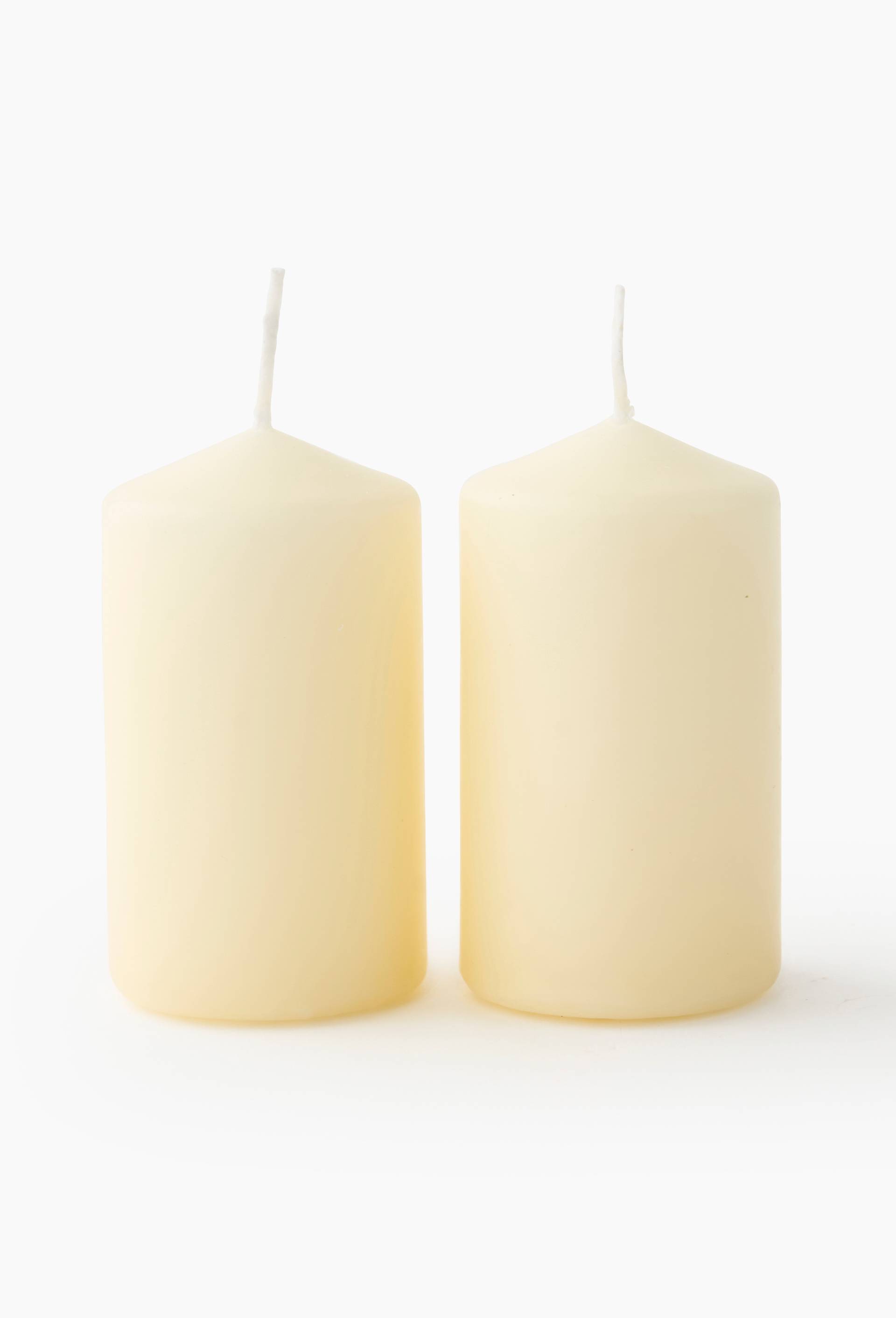 Lot de 2 mini bougies fumeur ivoire, Ecru, large image number 0.0