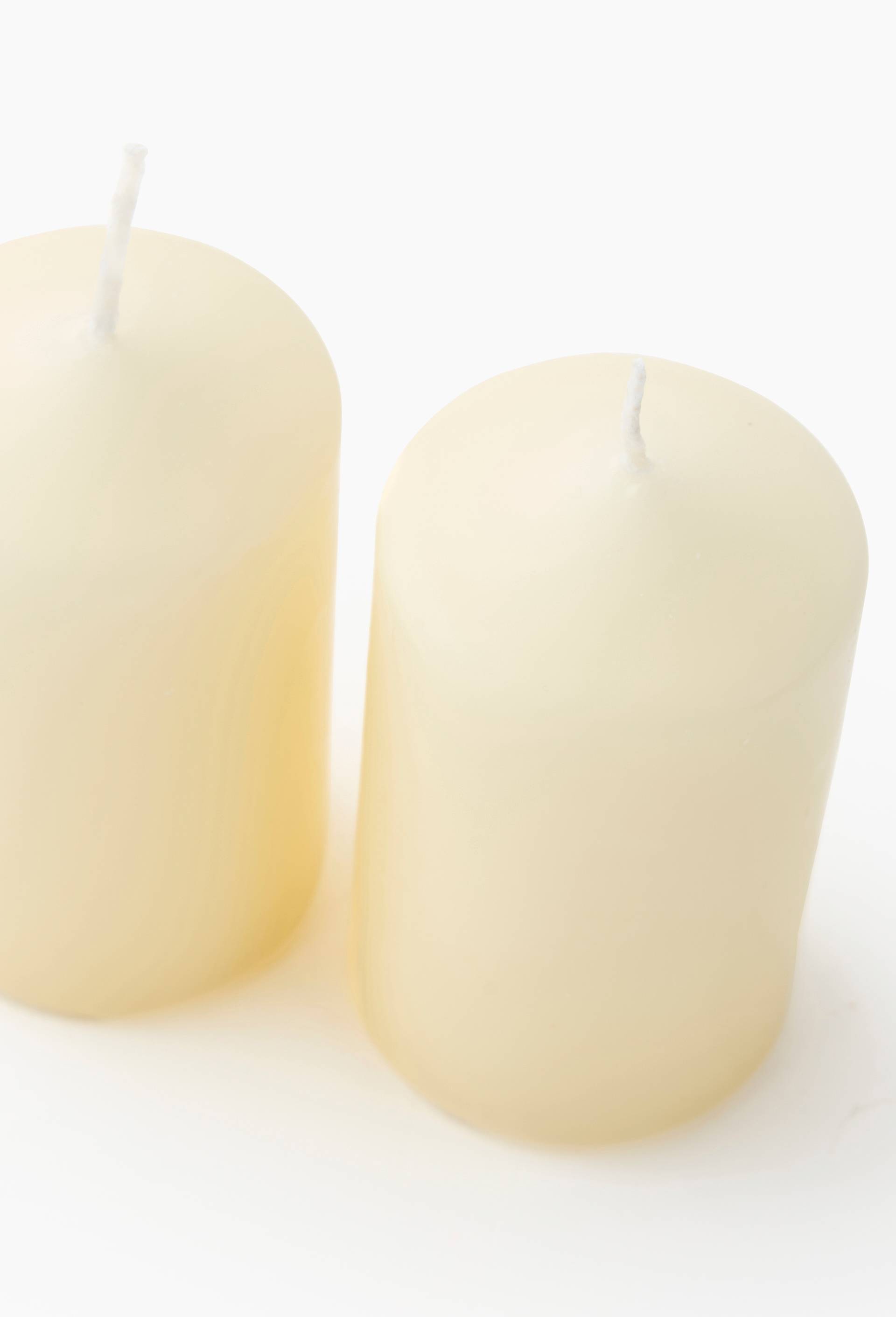 Lot de 2 mini bougies fumeur ivoire, Ecru, large image number 1