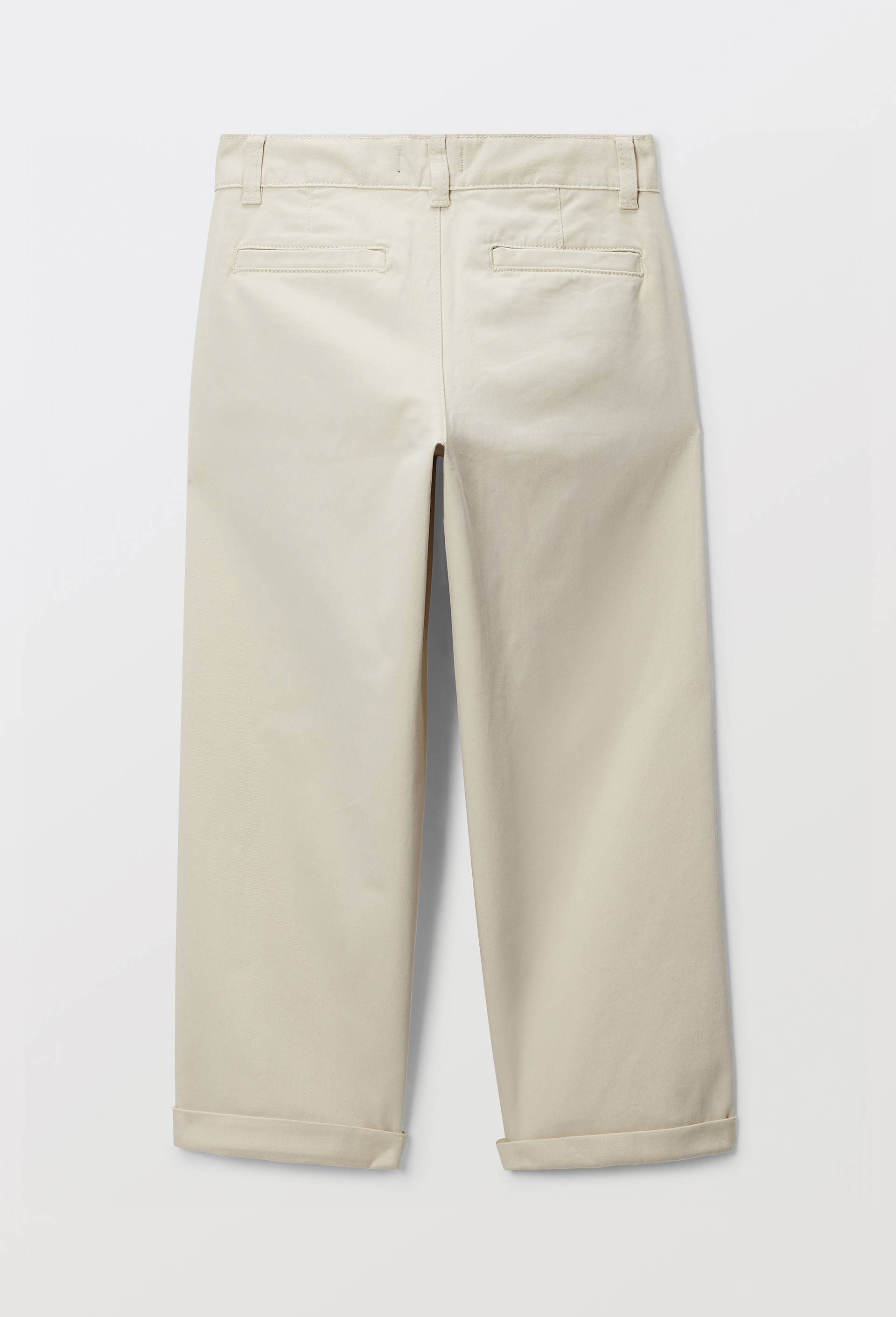Pantalon chino droit uni, en coton, Beige, large image number 3