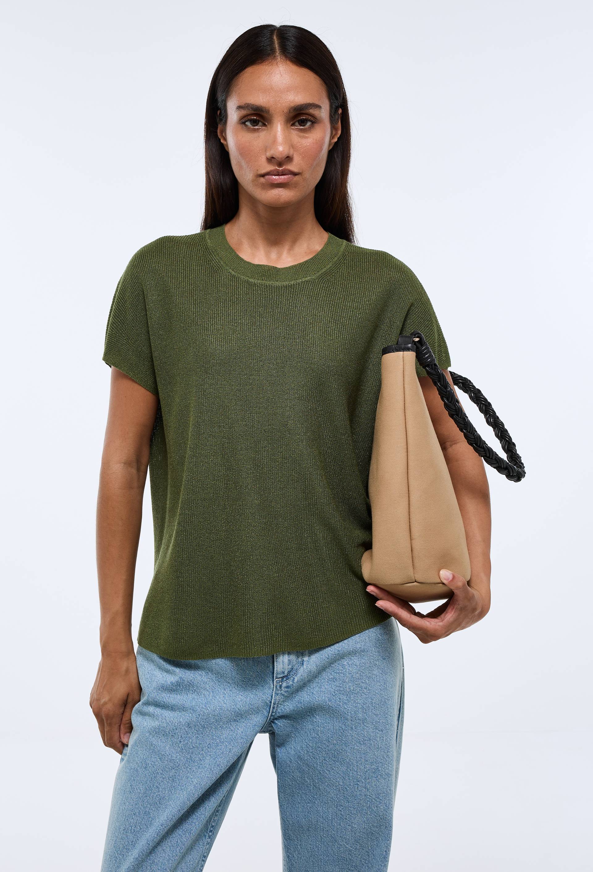 Pull sans manche m&eacute;tallis&eacute;, Vert fonc&eacute;, swatch image