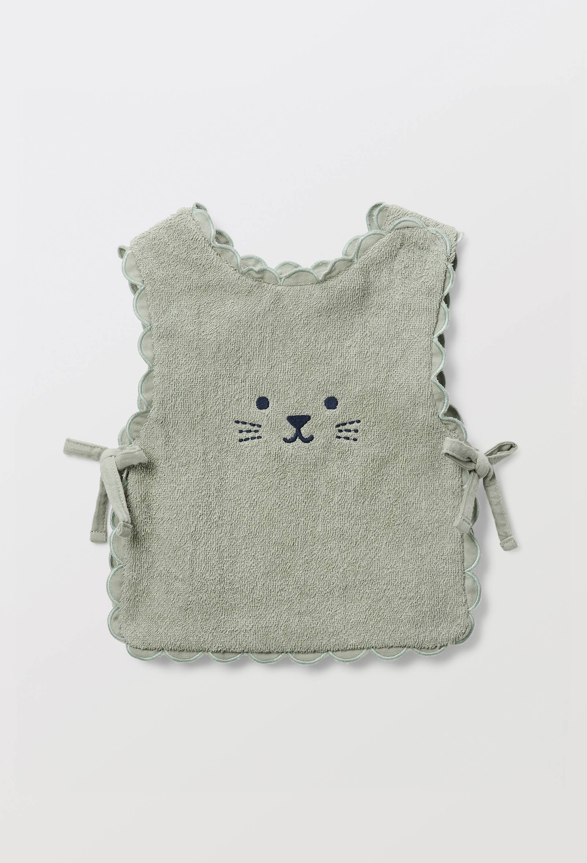 Bavoir tablier b&eacute;b&eacute; en coton BIO GOTS, Vert fonc&eacute;, swatch image