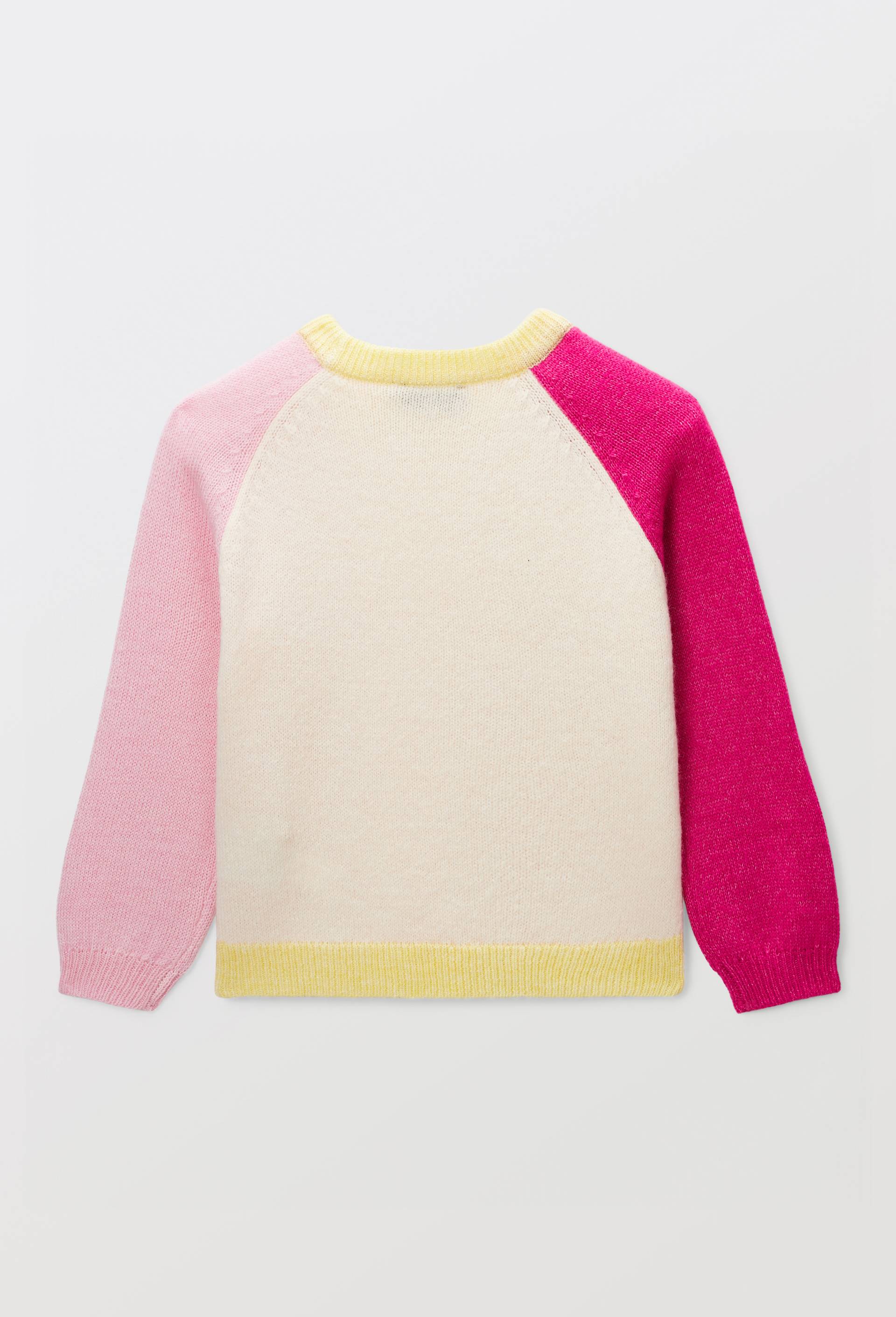Pull colorblock contenant de la laine, Rose, large image number 2