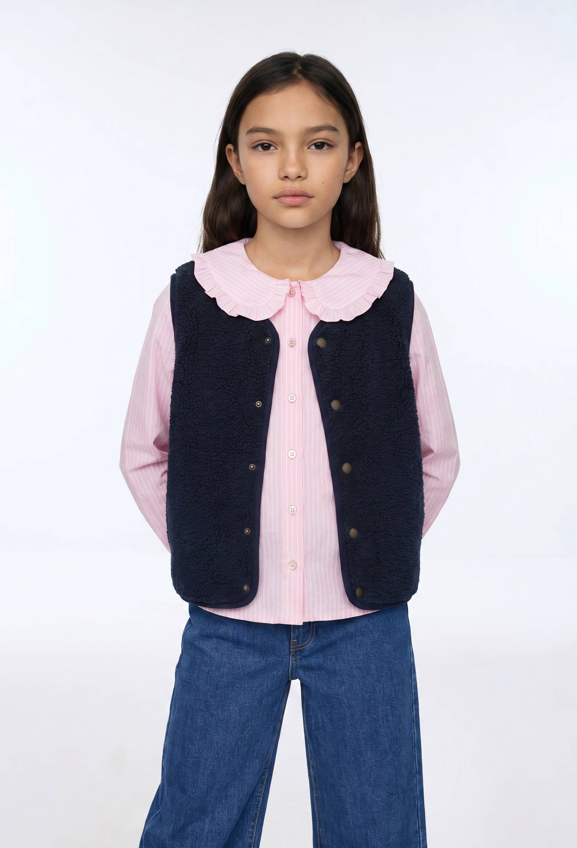 Gilet sans manches sherpa, Bleu fonc&eacute;, large image number 1.0