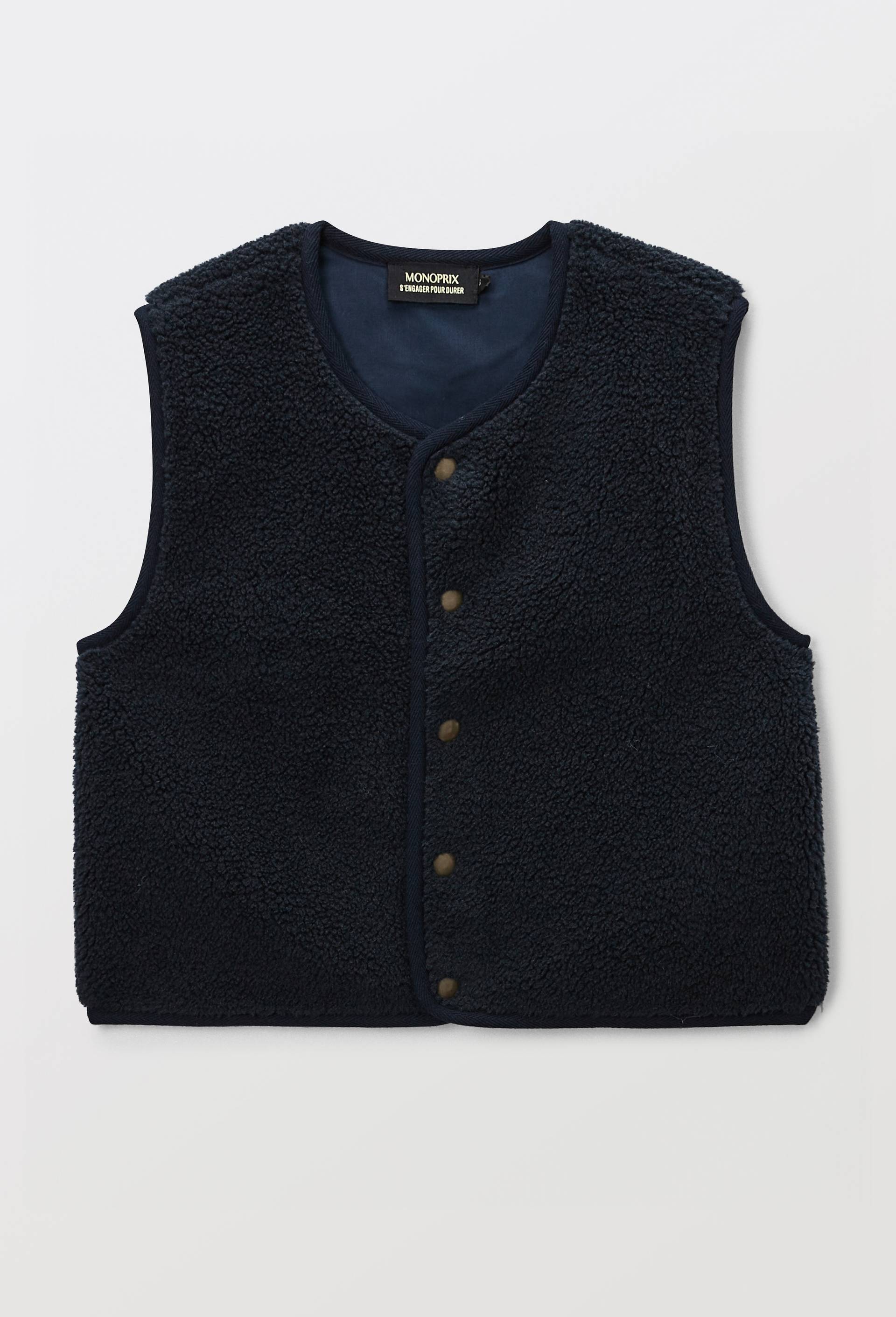 Gilet sans manches sherpa, Bleu fonc&eacute;, large image number 2.0