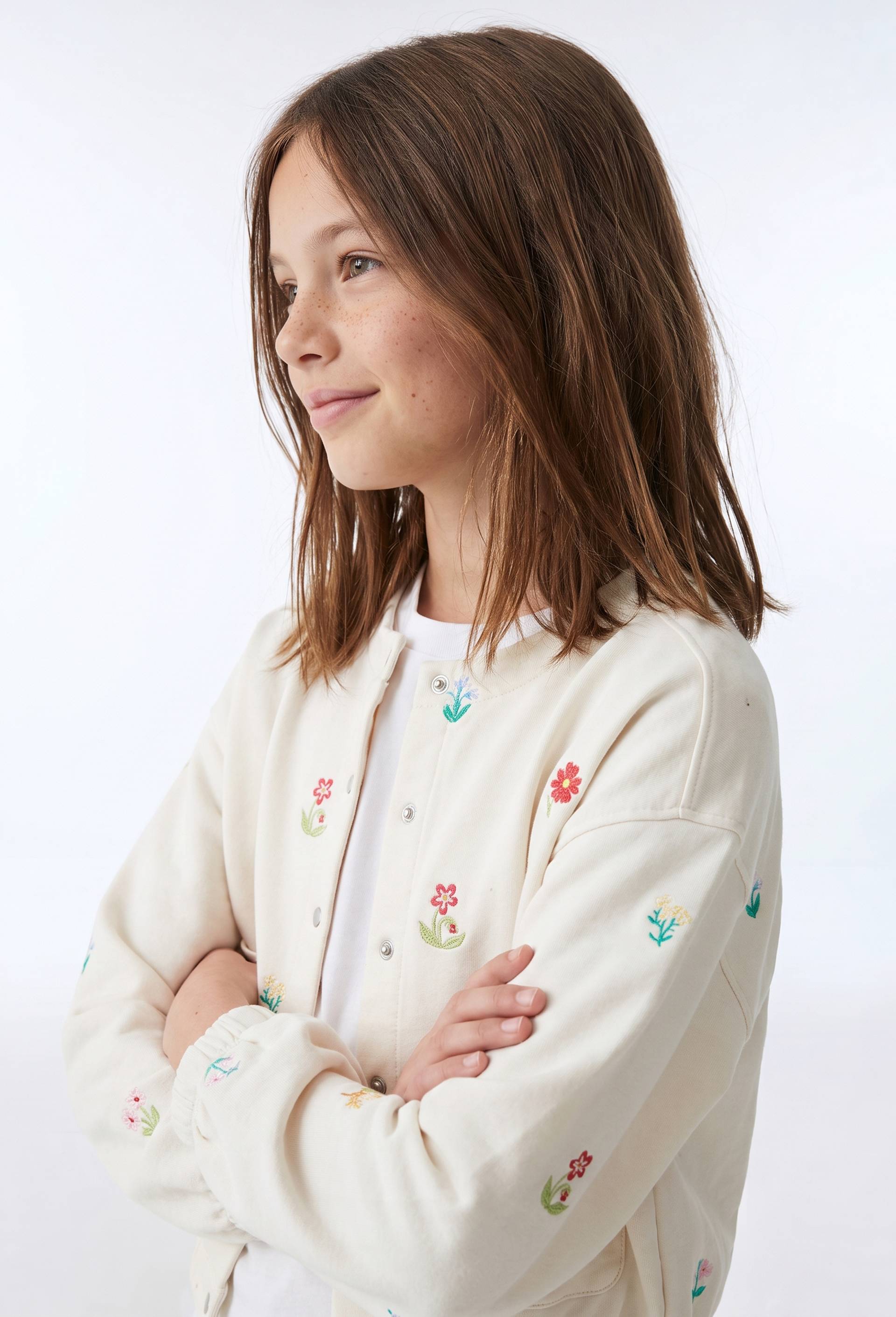 Cardigan zipp&eacute; en molleton matelass&eacute; contenant du coton, Beige clair, large image number 0