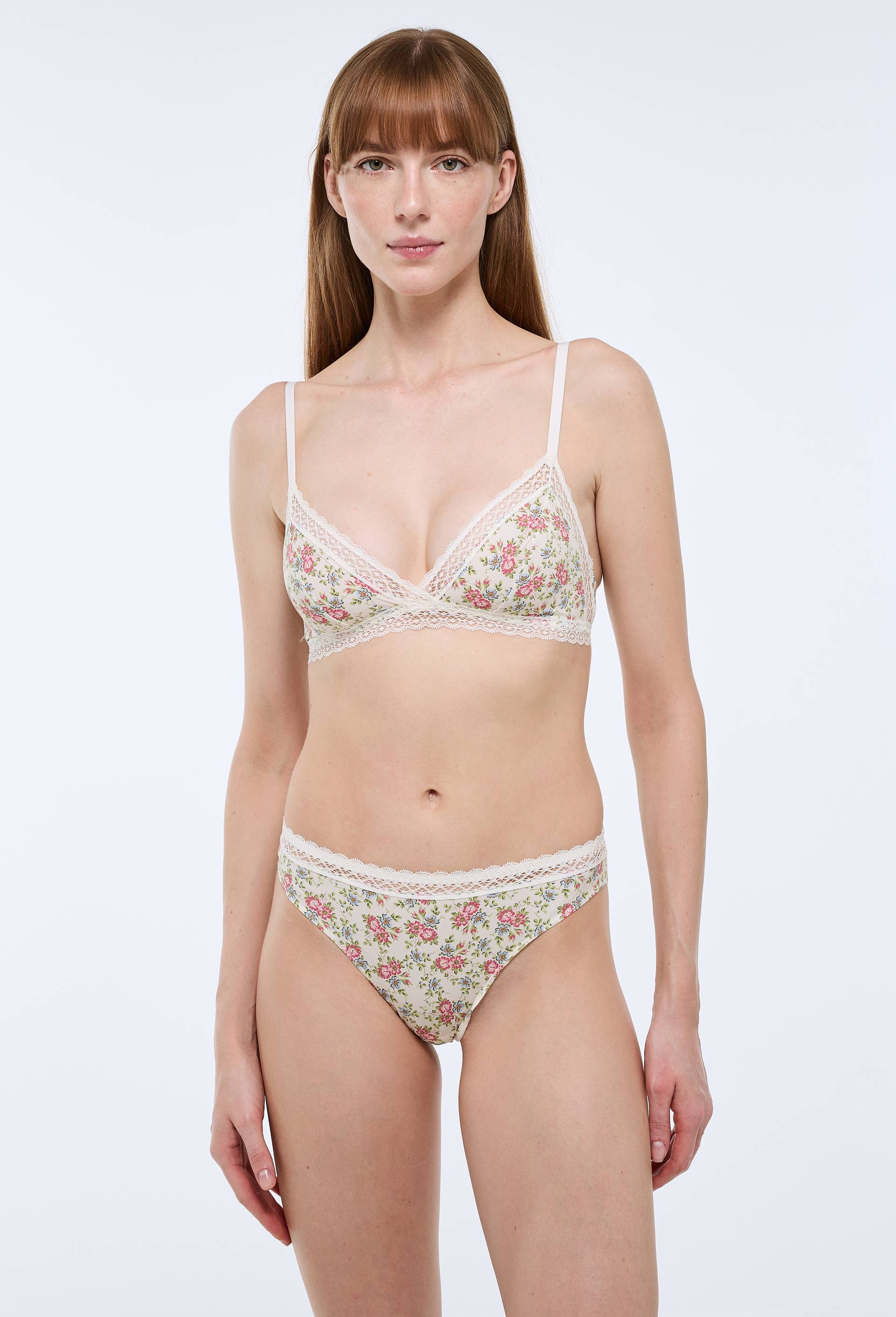 Culotte FLORE en microfibre imprim&eacute;e, Ecru, large image number 0