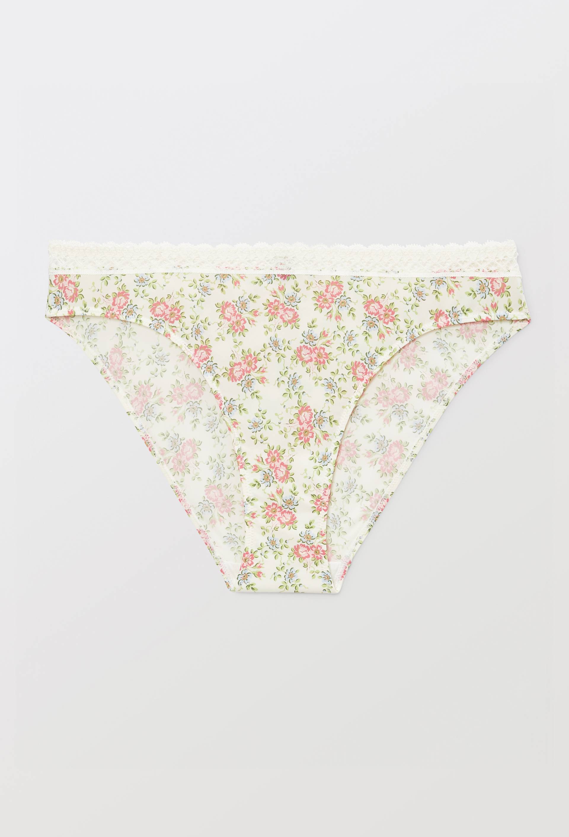 Culotte FLORE en microfibre imprim&eacute;e, Ecru, large image number 2.0
