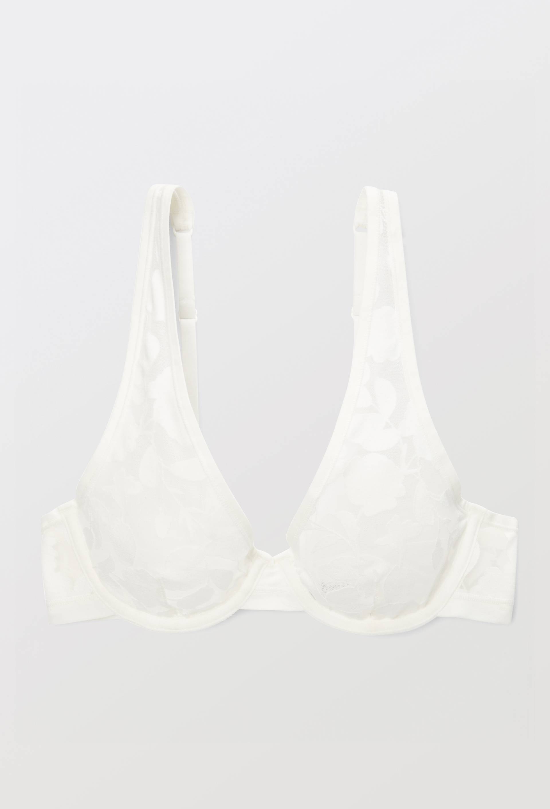 Soutien-gorge corbeille balconnet foulard FLAVIE effet d&eacute;vor&eacute;, Ecru, large image number 2