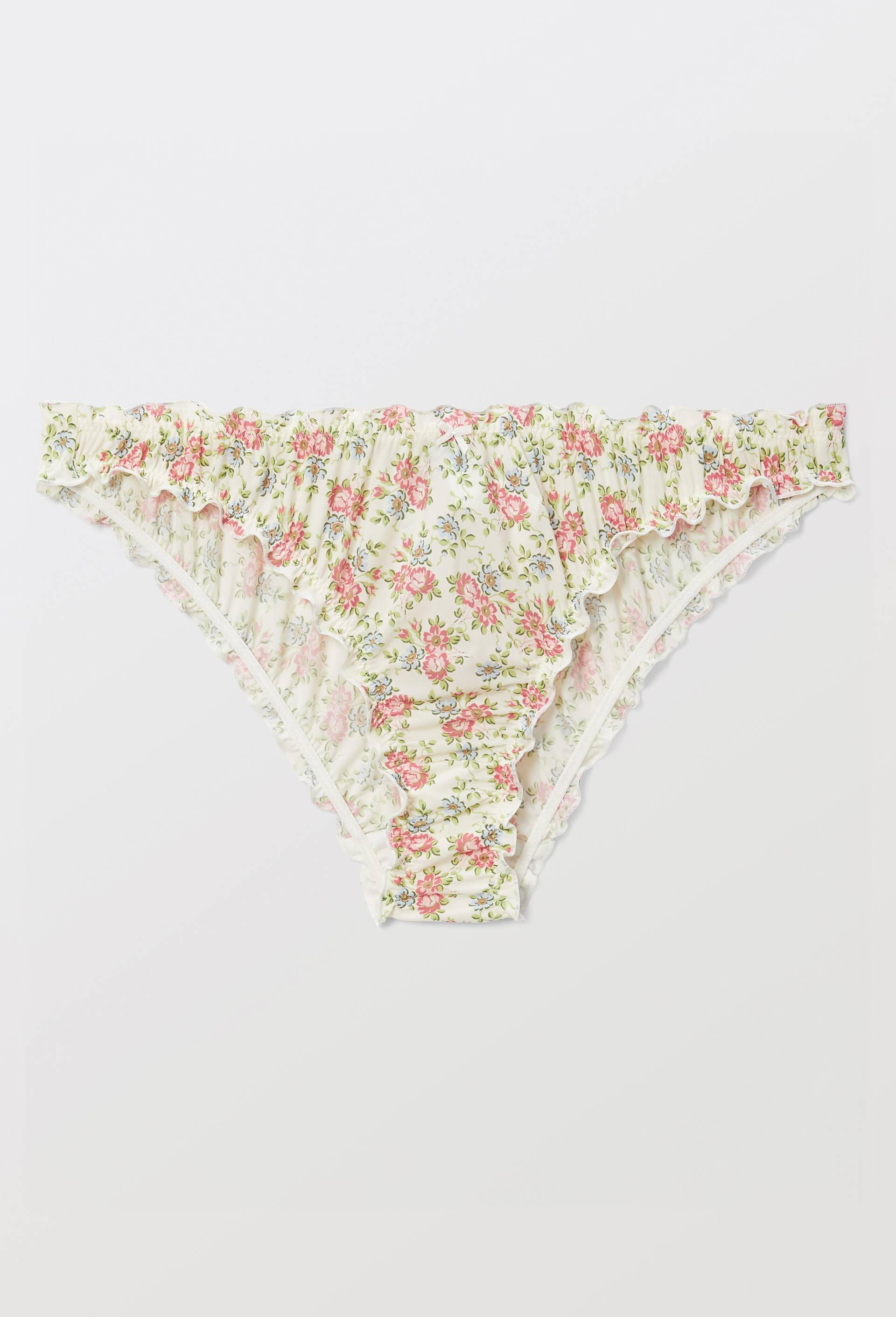 Culotte froufrou CAROLE en microfibre imprim&eacute;e, Ecru, large image number 2.0