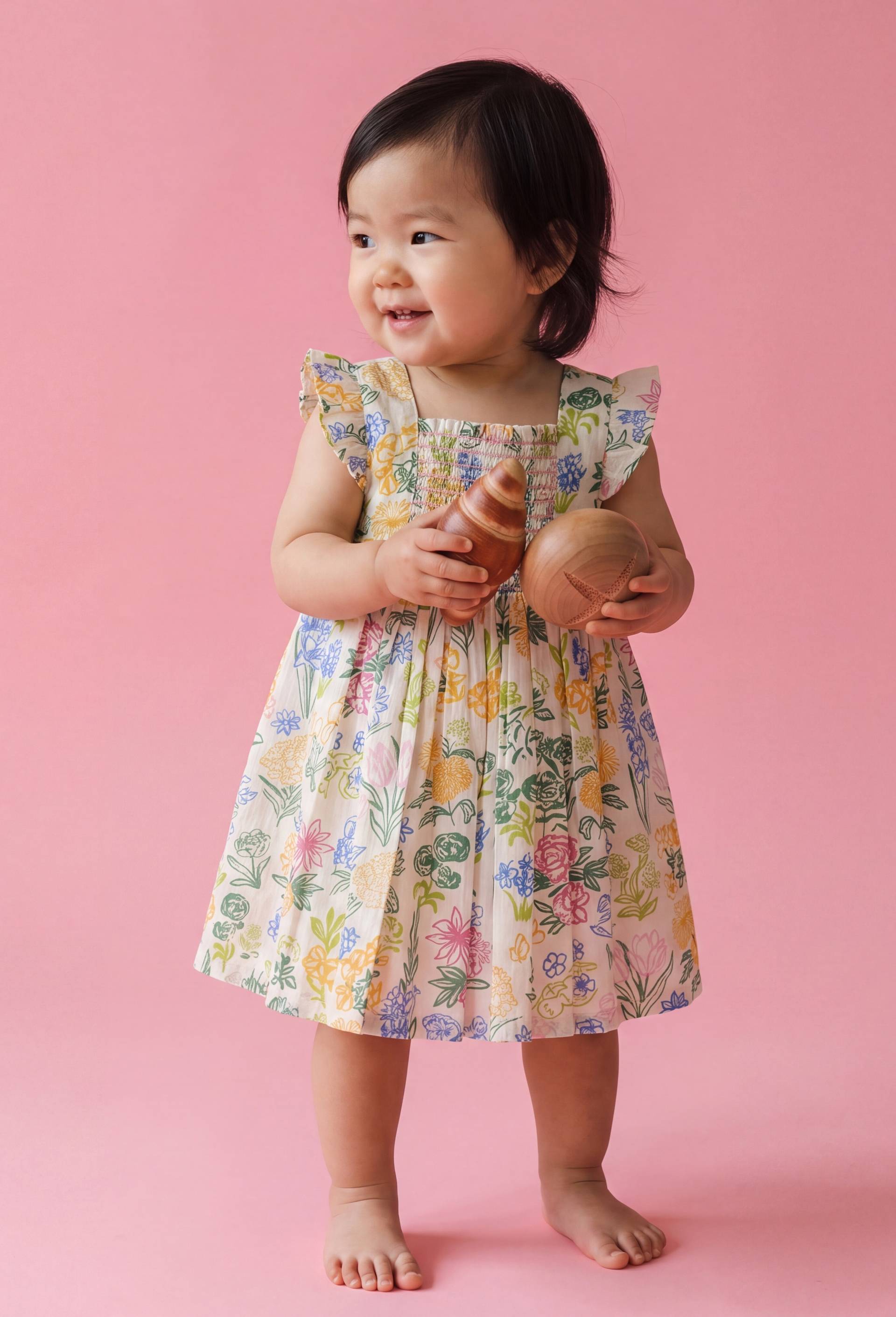 Robe avec bloomer imprim&eacute;s en coton, Beige clair, large image number 0.0