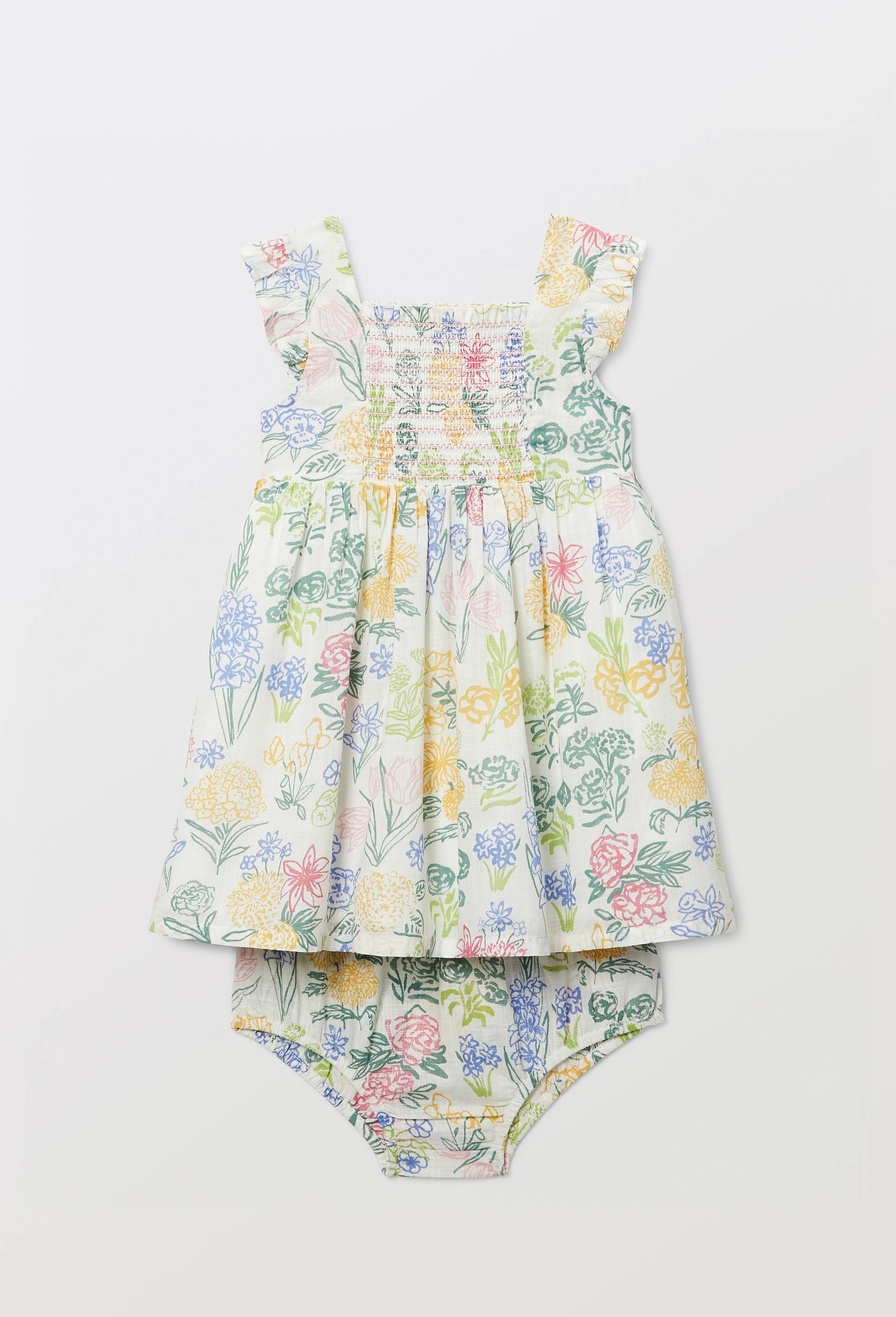 Robe avec bloomer imprim&eacute;s en coton, Beige clair, large image number 2