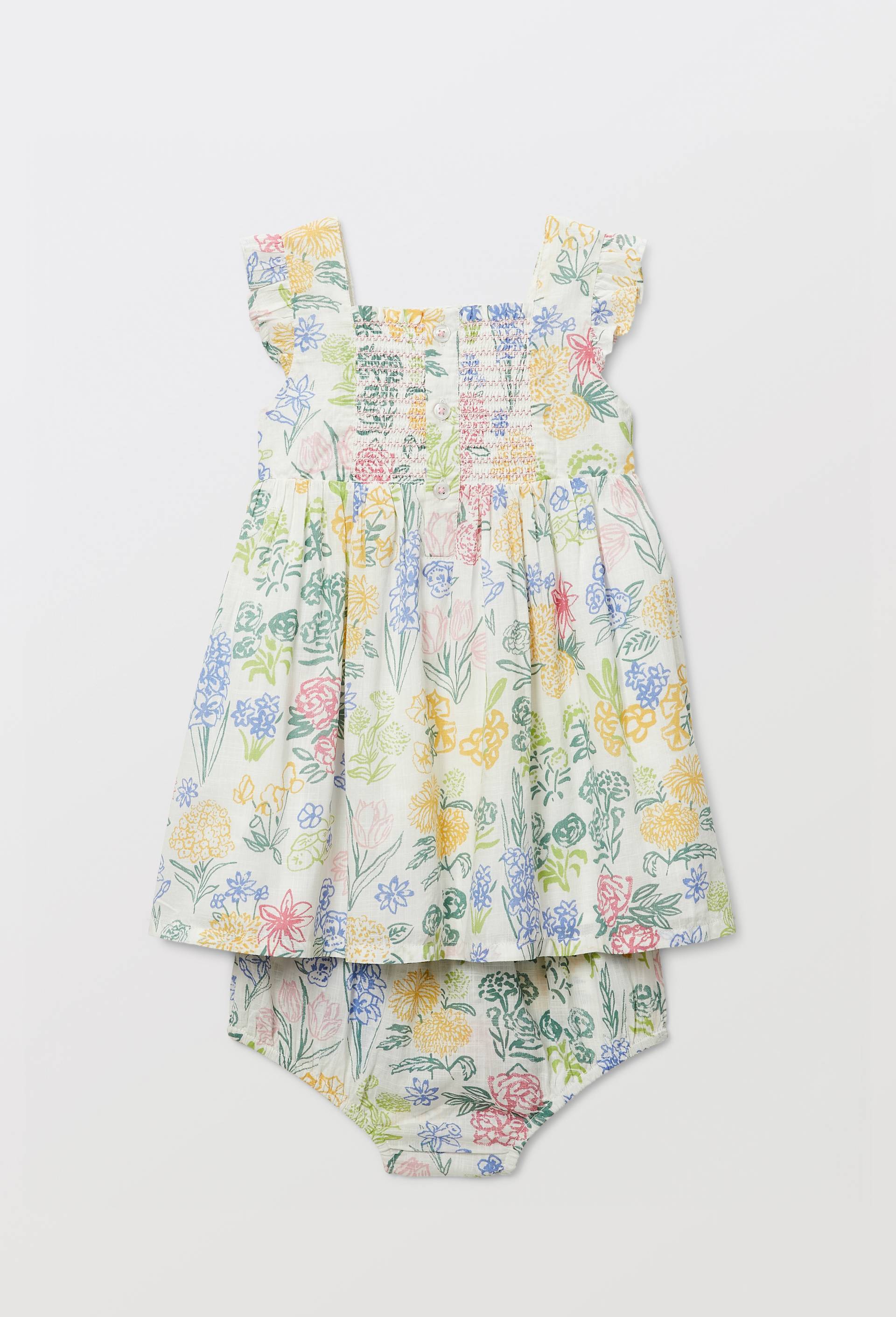 Robe avec bloomer imprim&eacute;s en coton, Beige clair, large image number 3.0