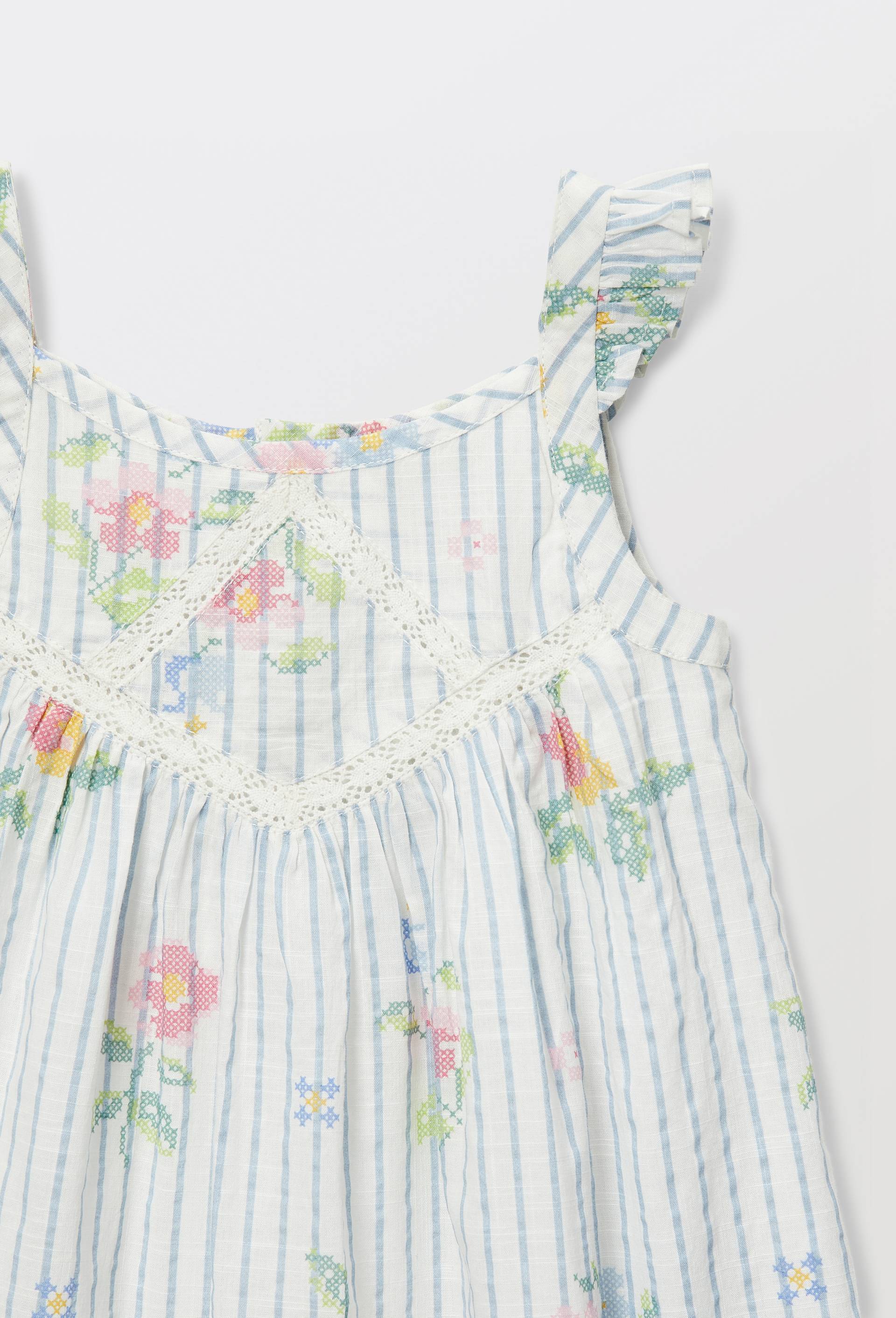 Robe avec bloomer &agrave; carreaux imprim&eacute; en coton, Beige clair, large image number 2.0
