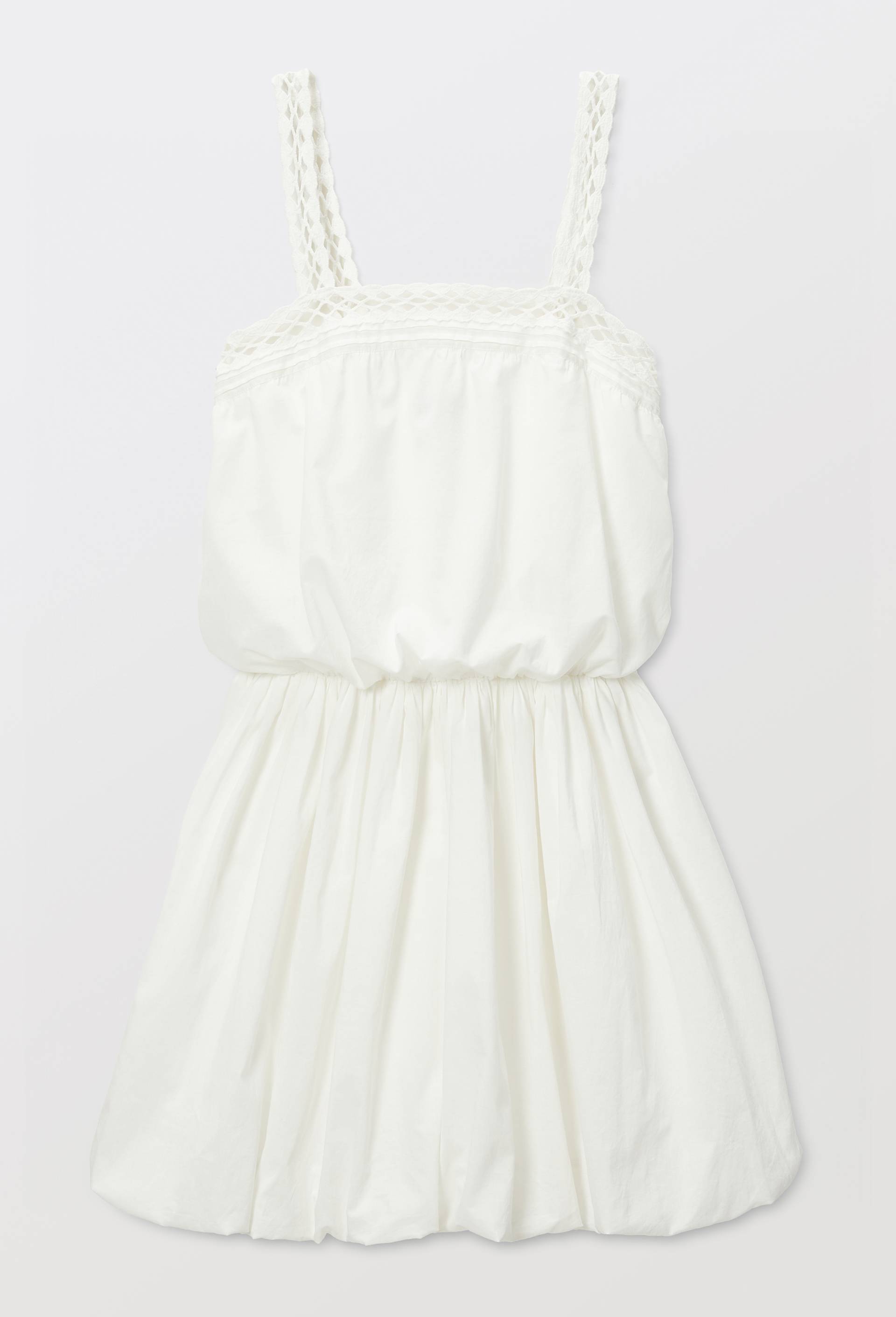 Robe courte cintr&eacute;e unie en coton BIO GOTS, Blanc, large image number 4