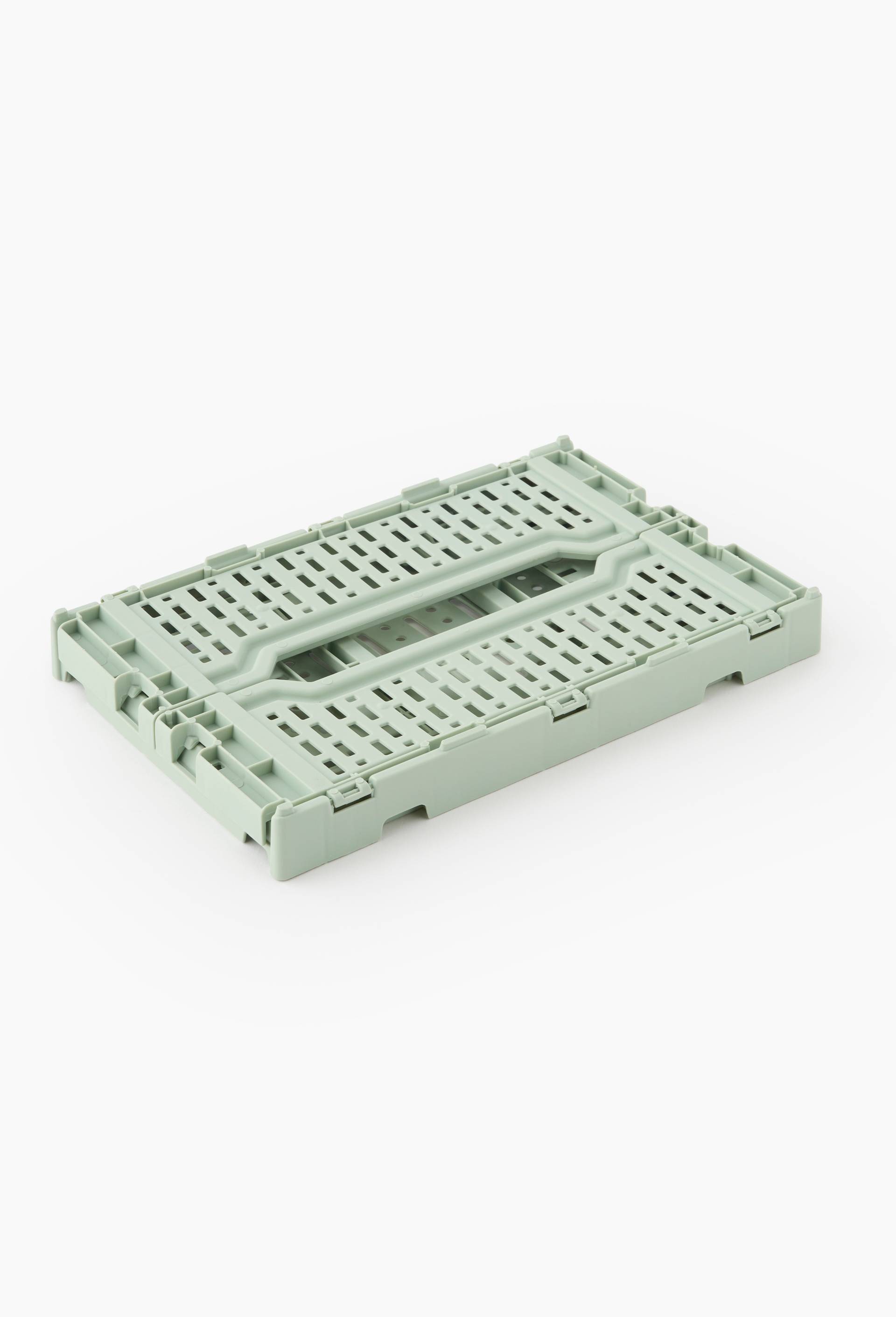 Caisse de rangement pliable, 24x17x11cm, en plastique recycl&eacute;, Vert fonc&eacute;, large image number 1