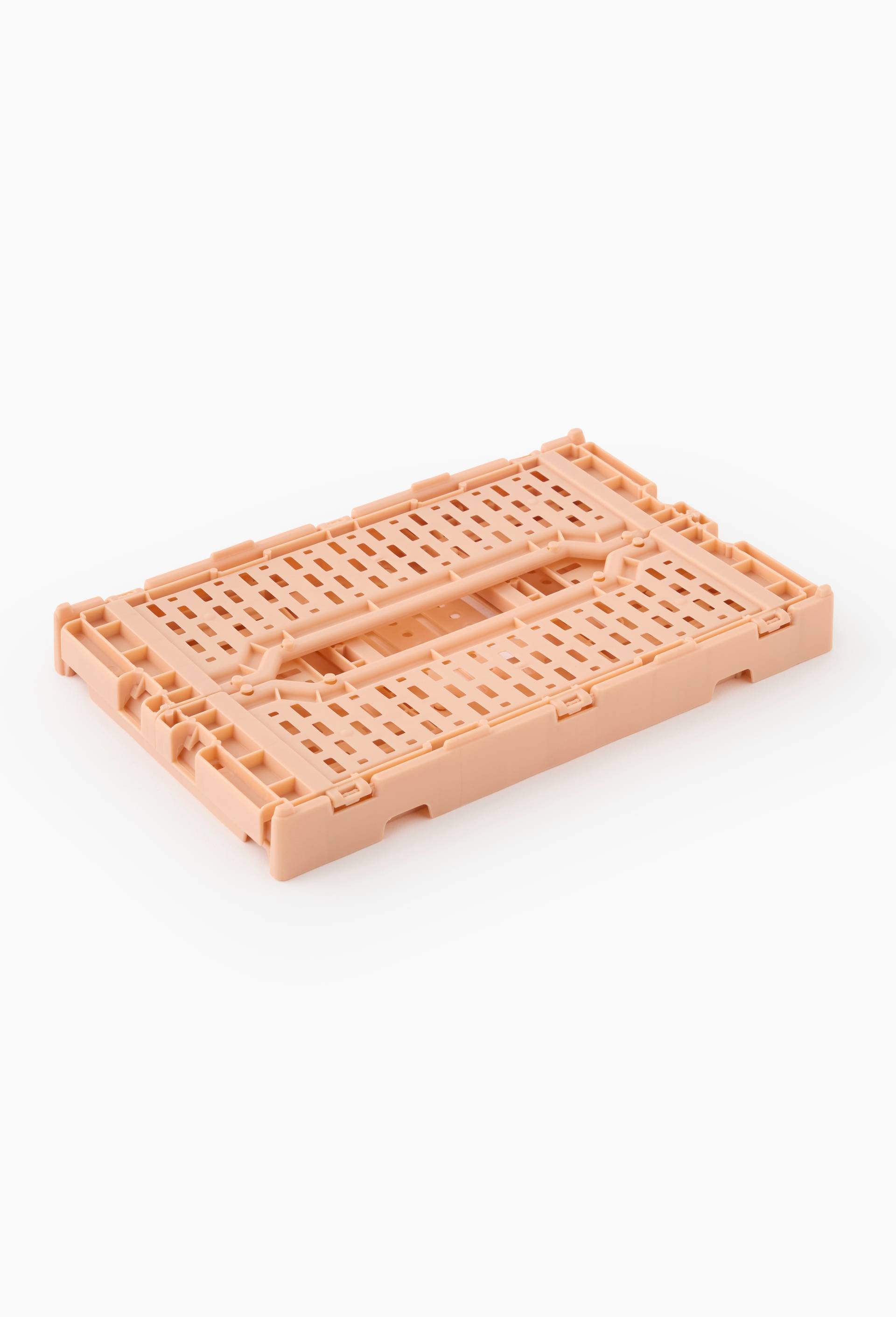 Caisse de rangement pliable, 24x17x11cm, en plastique recycl&eacute;, Orange, large image number 1