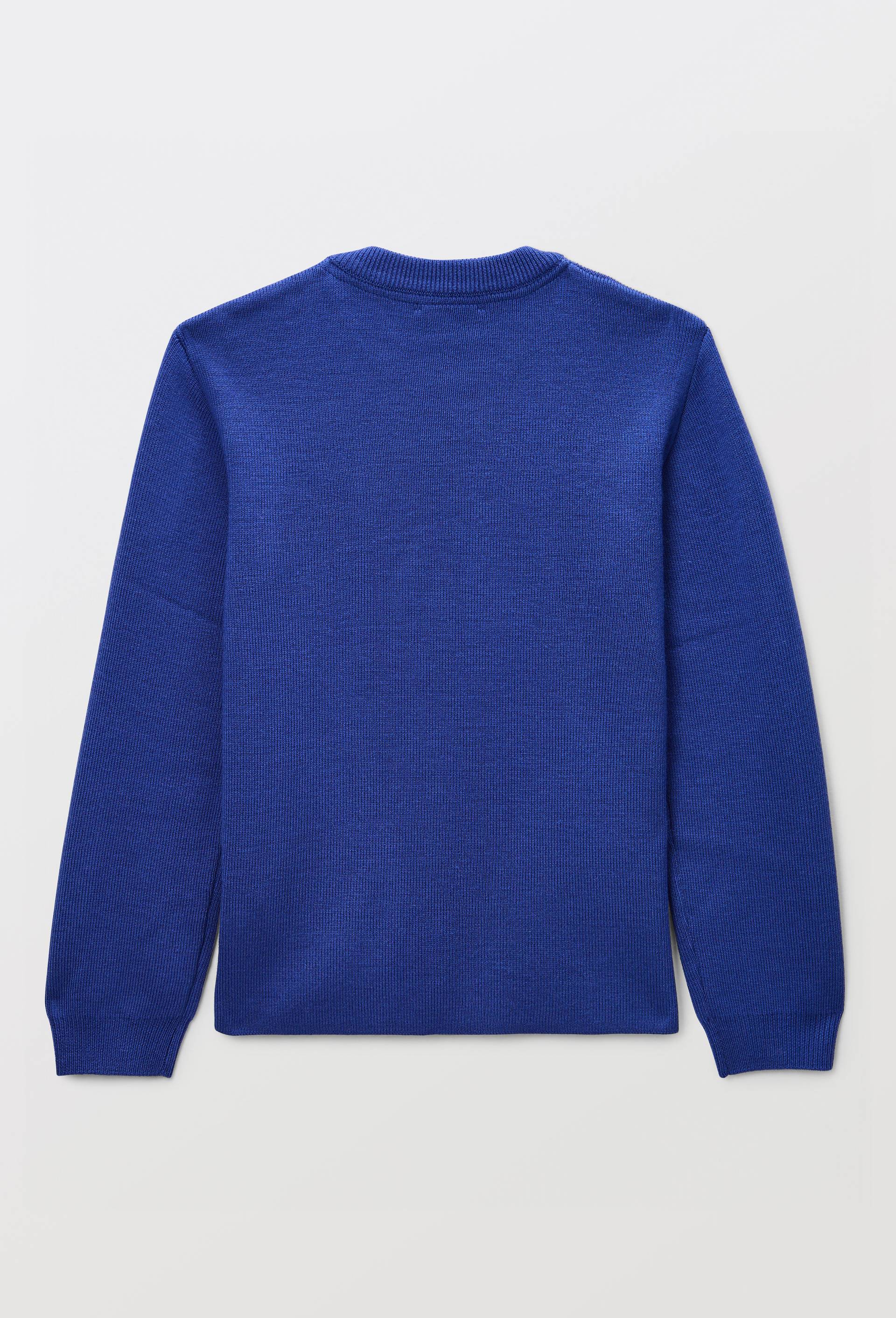 Pull uni contenant de la laine, Bleu, large image number 2