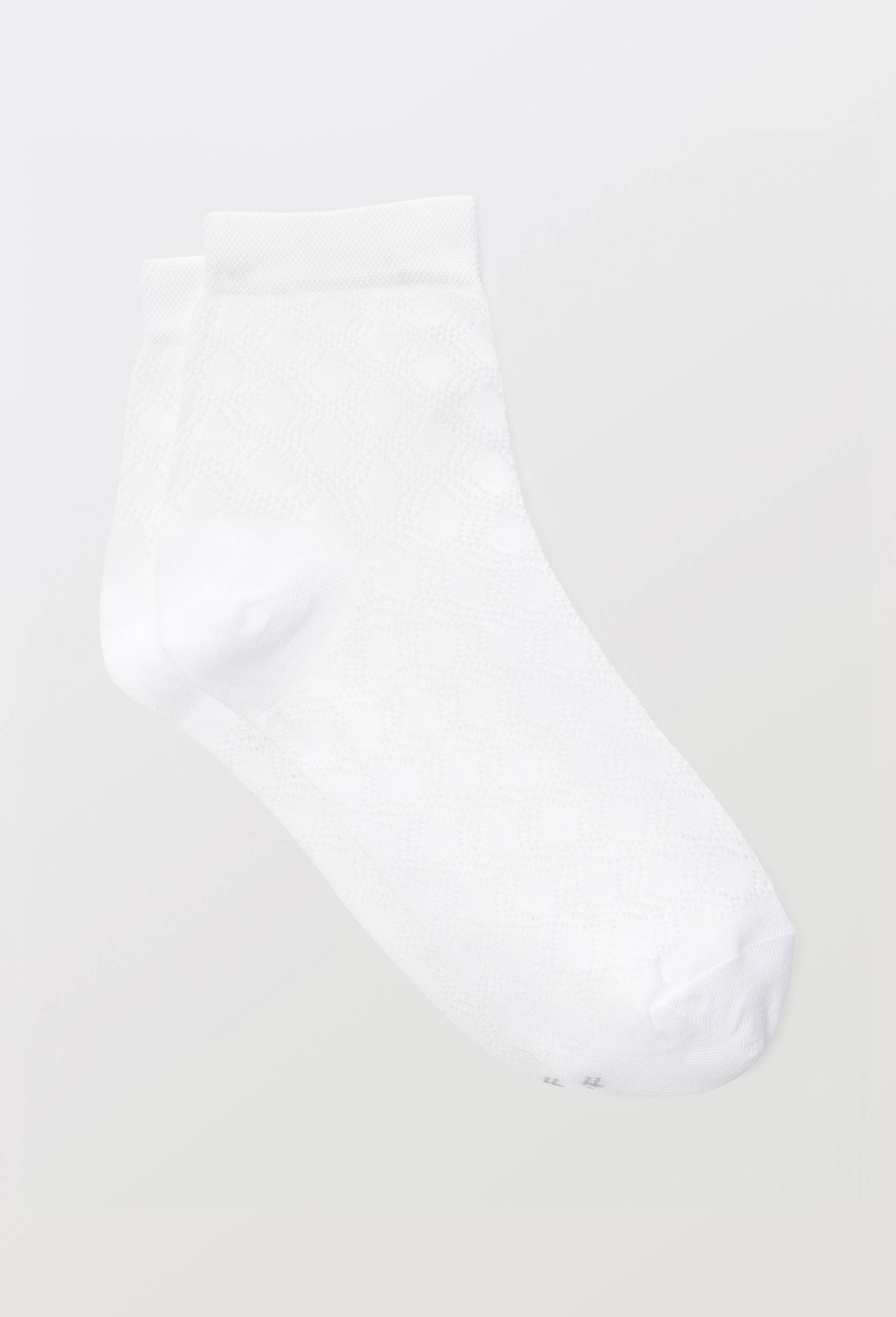 Paire de socquettes en fil d'&eacute;cosse ajour&eacute; Bleufor&ecirc;t, Blanc, swatch image